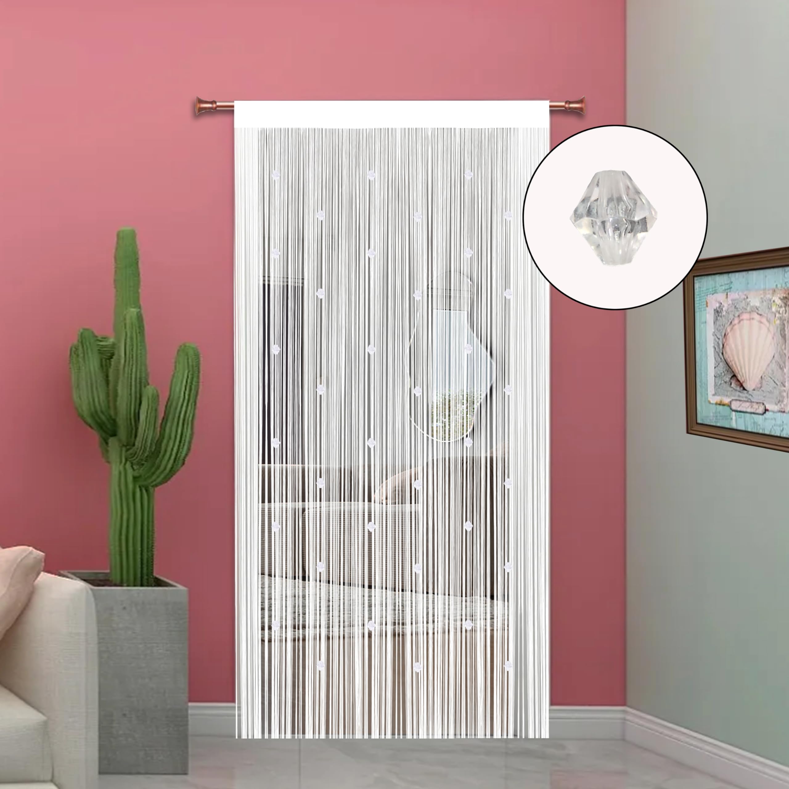 Cortina Antimosquitos Blanca Cortina Tiras Puerta Exterior 90x245cm - -  Decoración Hogar Cortina Cocina, image size:2560x2560