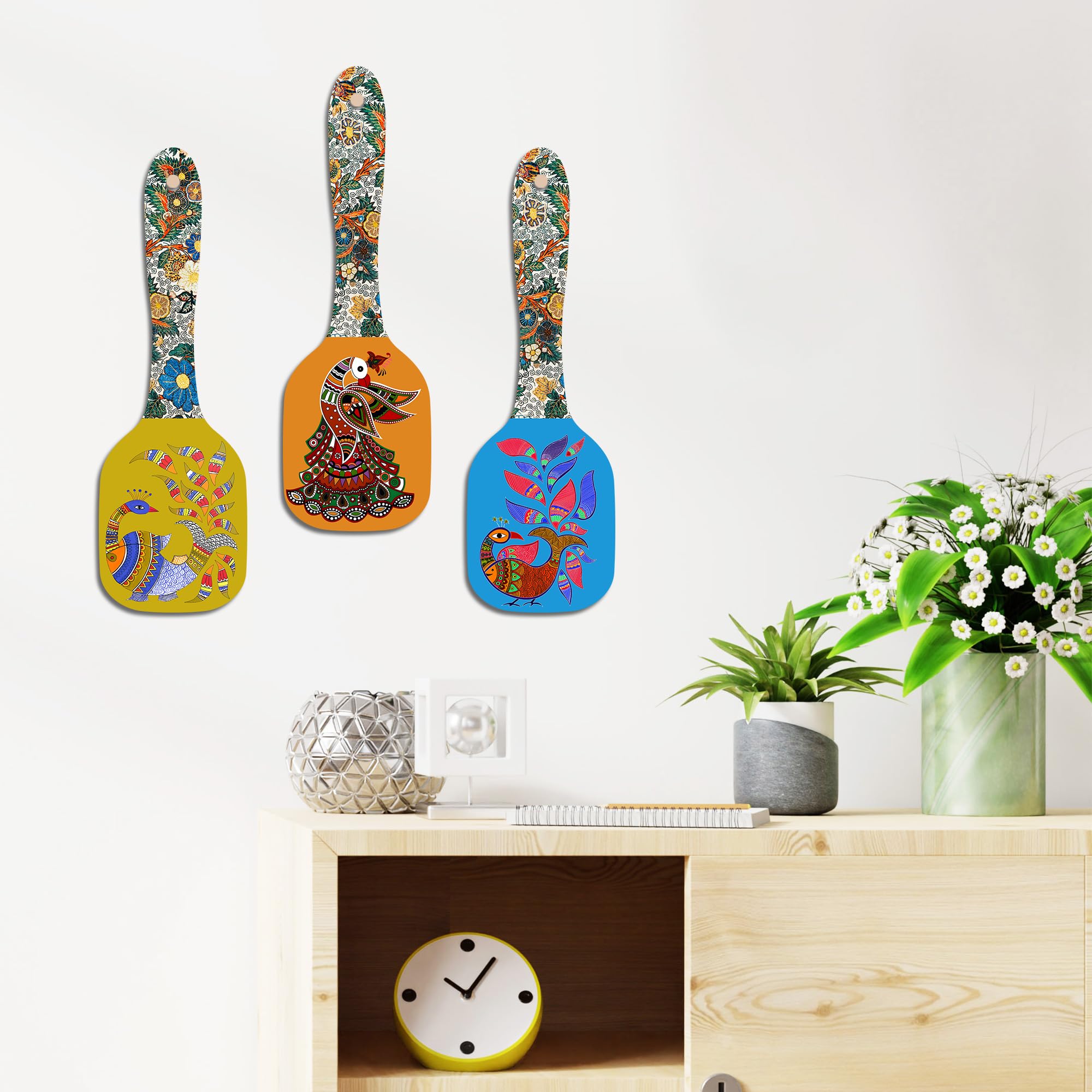 Artvibes Flower Wall Hangings - Set of 3 -19