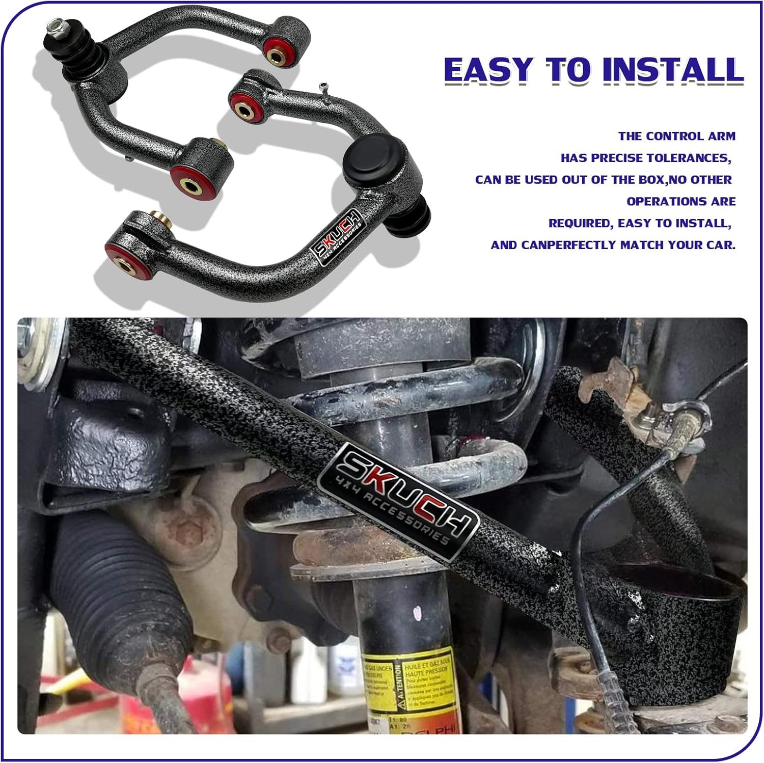 2-4" Lift Front Upper Control Arms for 2000-2006 Toyota Tundra & 2001-2007 Toyota Sequoia – Strong & Reliable Suspension with PU Bushings