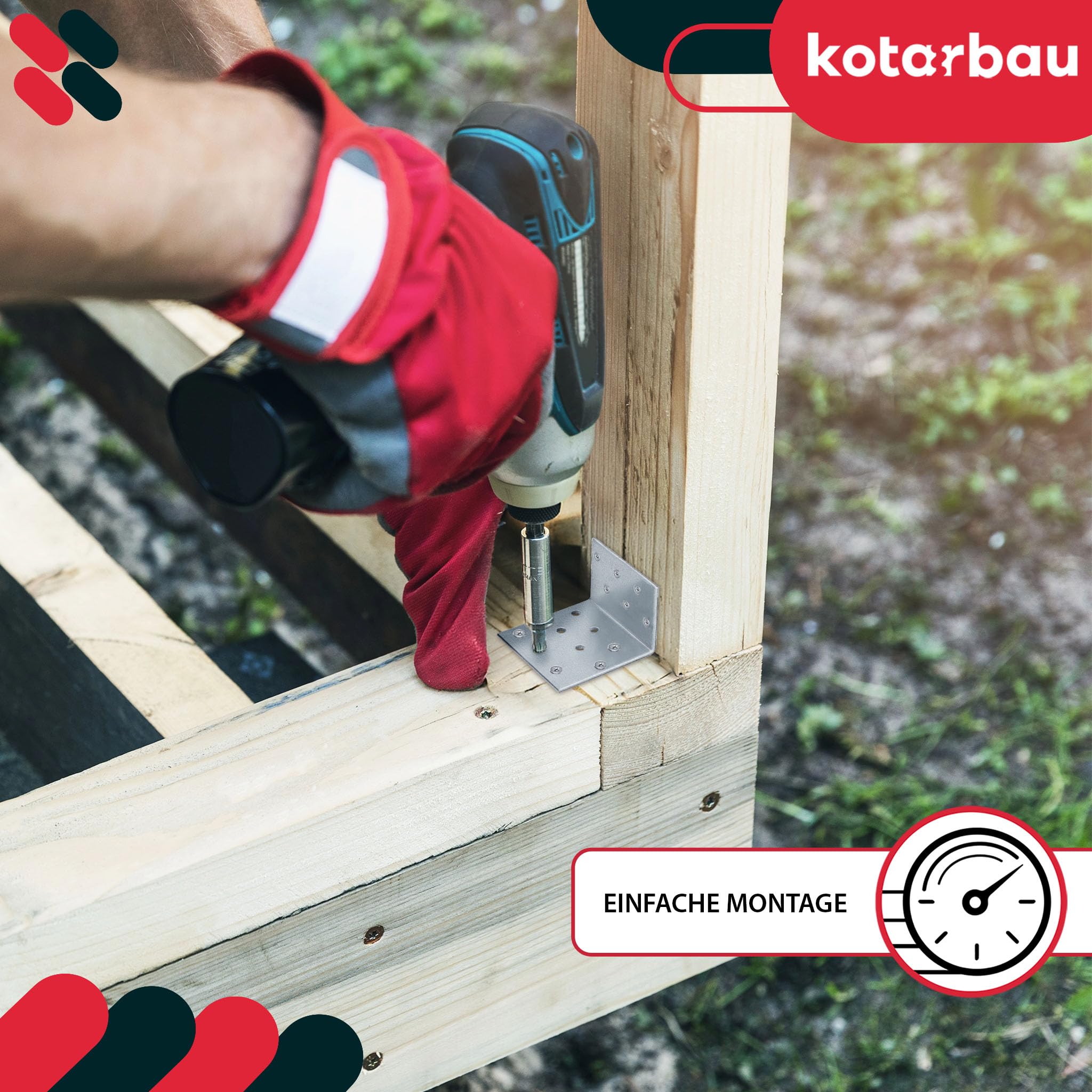 KOTARBAU Lot de 100 raccords d'angle - Équerre pour charges lourdes - 40 x 60 x 60 mm - Acier galvanisé - Équerre en acier - Stable - Durable - Connecteur de poutre - Argenté