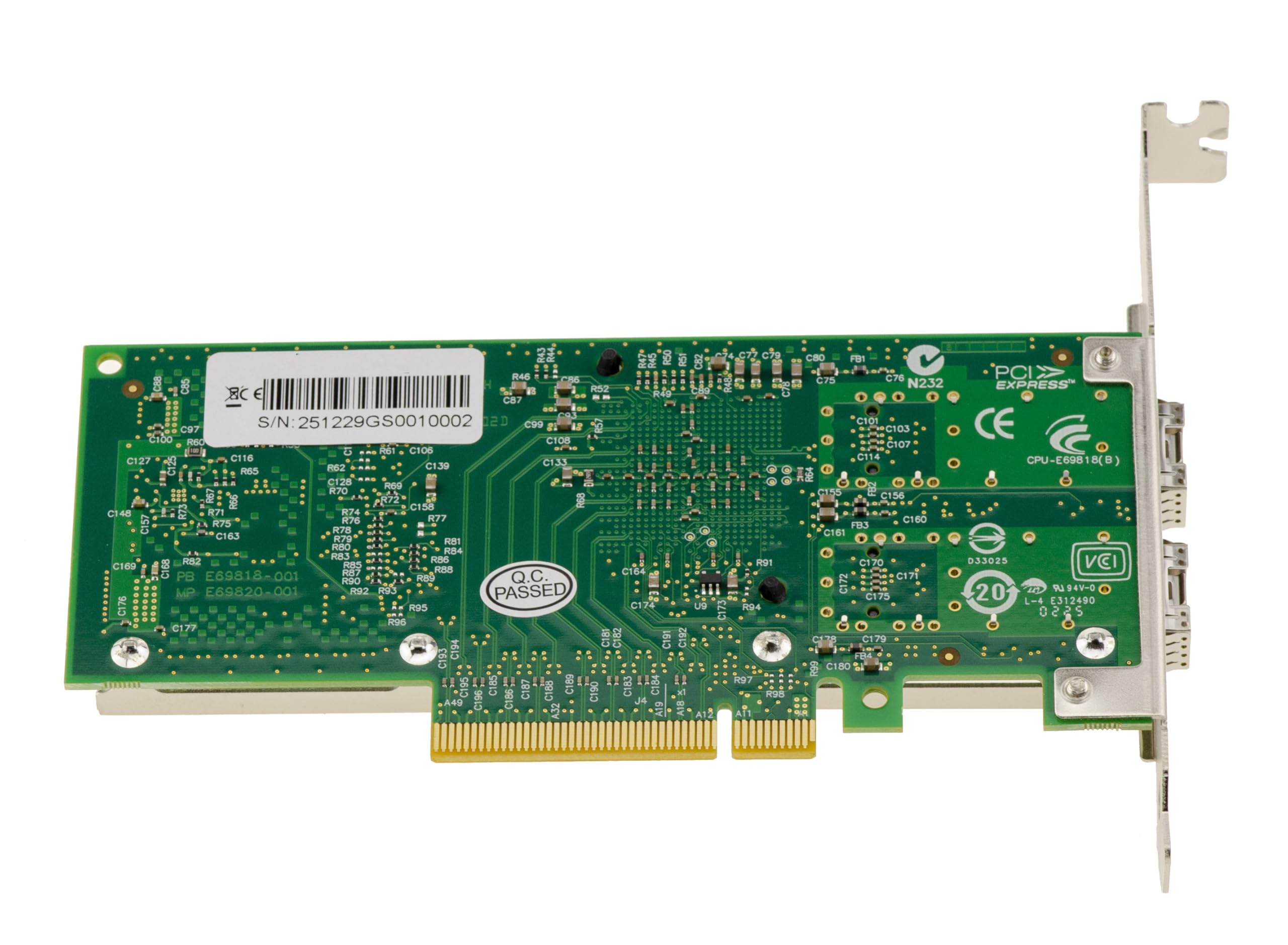 KALEA-INFORMATIQUE 10-GbE-Netzwerkcontroller-Karte PCIe x8 Intel 82599ES 2 Ports SFP+ (SR/LR/DAC) mit Intel VT-c Virtualisierungsunterstützung, IPsec/LinkSec