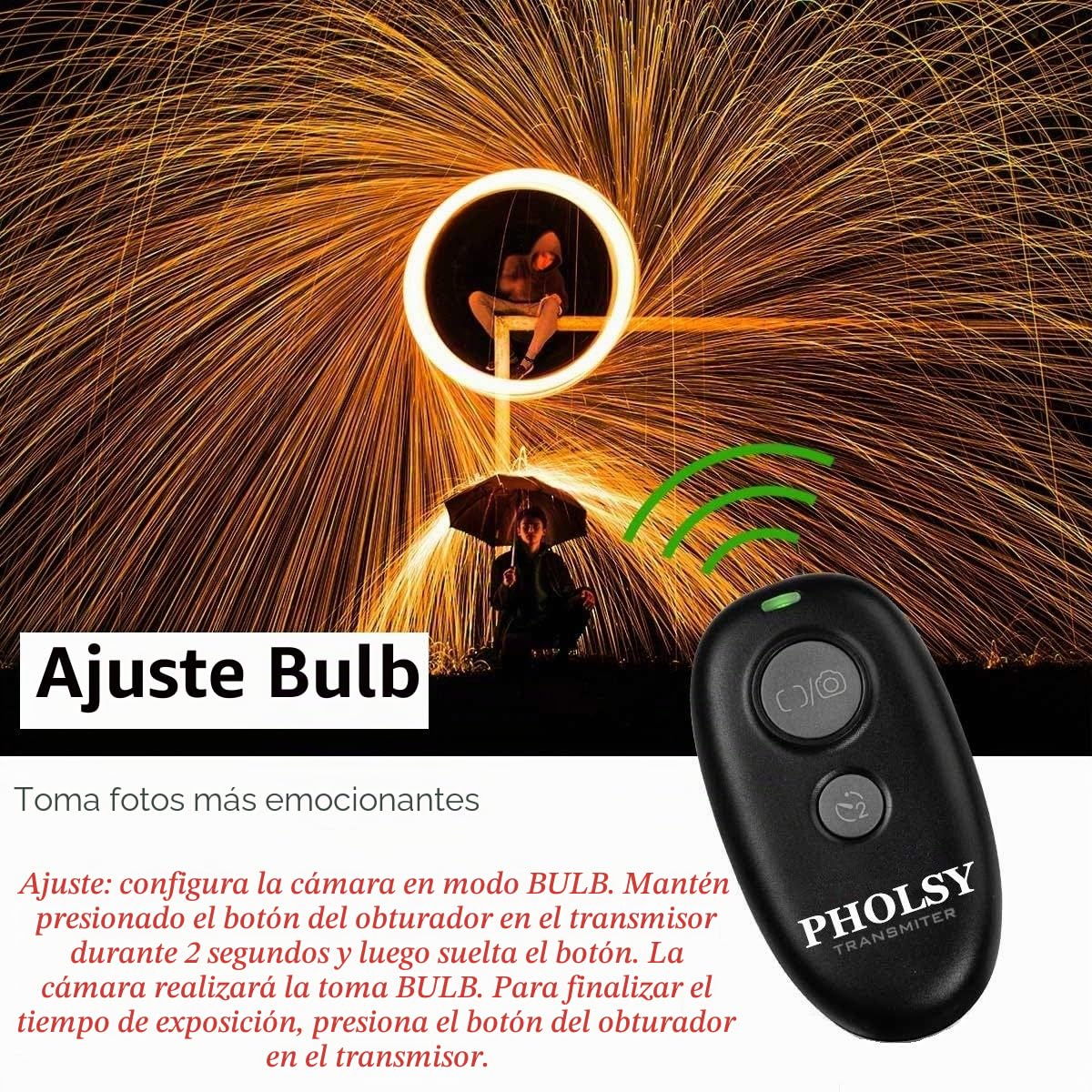 PHOLSY Disparador Control Remoto Cámara Mandos a Distancia Inalámbrico para Canon R100 R8 R6ii R7 R10 90D 250D 850D 6Dii; para Olympus OM-1 EM1X EM1ii EM5iii; para Fuji GFX50Sii XT3 XT4 XT5 XT30 | Compatible con Canon R100 R8 R6ii R7 R10 250D 6Dii 7Dii; O