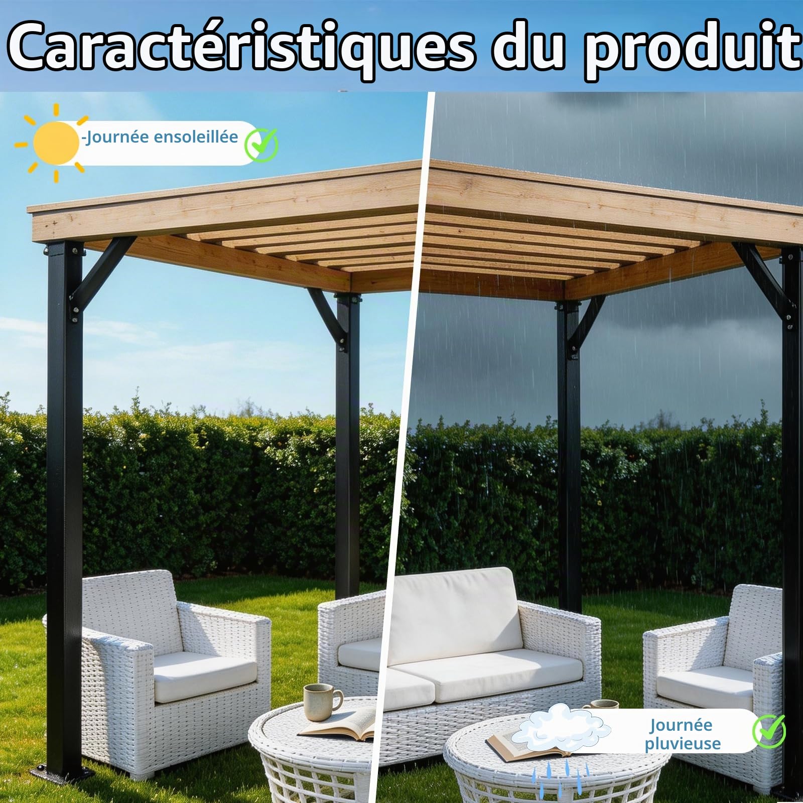 BRGD 4 Pièces Support D'Angle de 45 Degrés, Connecteur D'angle en Bois avec Vis pour Garages, Cabanes Dans Arbres, Terrasses, Pelouses, Cabanes