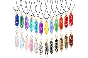Crystal Necklace Bulk: 24 Elegantly Crafted Hexagonal Pendants Perfect for Jewelry Making, Crafting, and Gifting