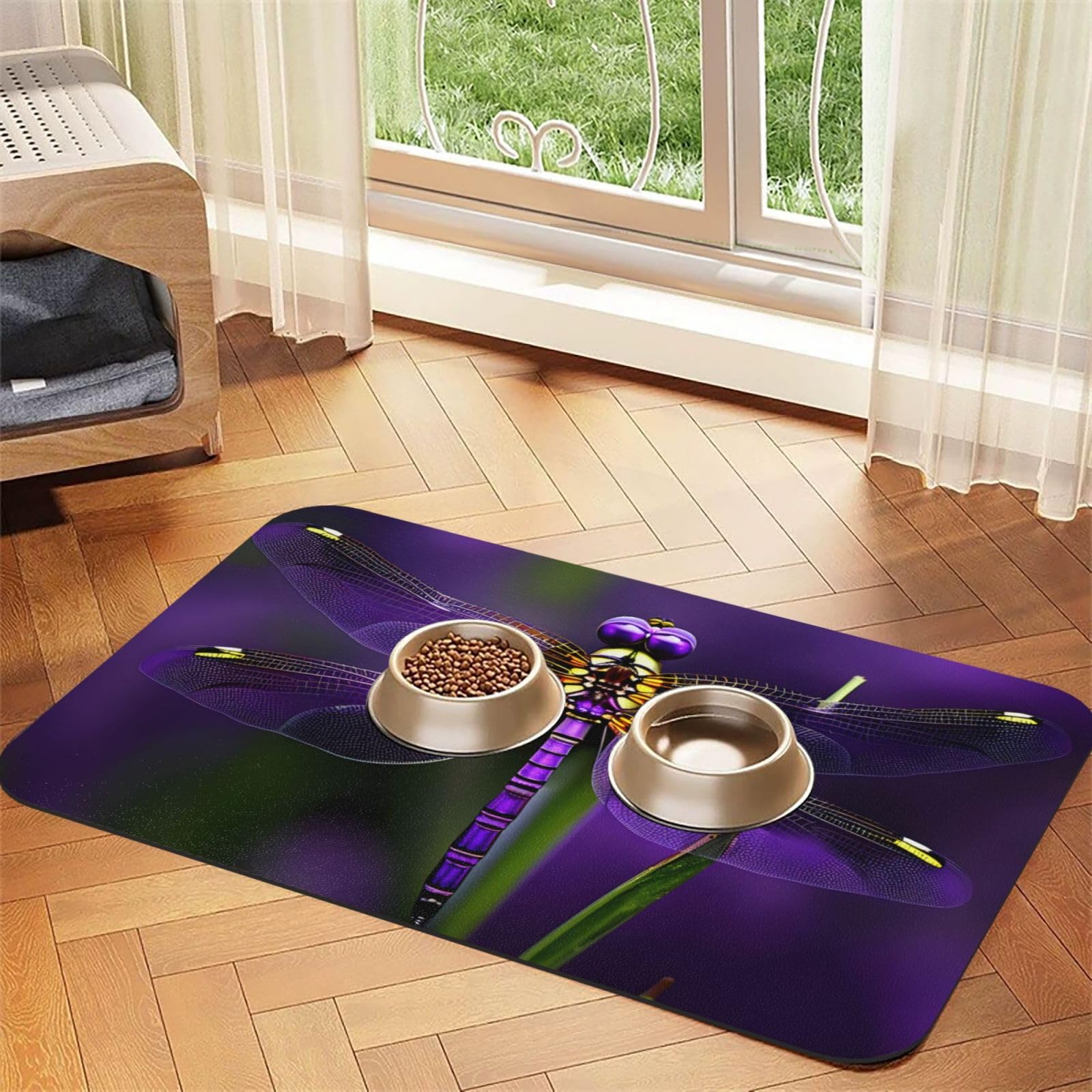 Tapis d'alimentation caoutchouc absorbant antidérapant pour gamelle animaux