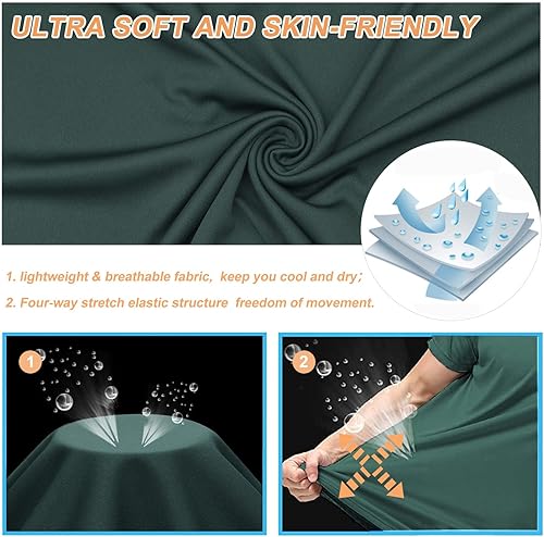 Miniatura 10 de MeetHoo Camiseta estándar para hombre, protección solar UPF 50+, secado rápido, manga corta, entrenamiento, pesca, correr, camisetas