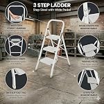 Stanz (TM) 3 Échelle d'étape, tabouret pliant avec large pédale, 500lbs Échelle en acier robuste, poignée pratique, léger, tabouret d'étape en acier portable