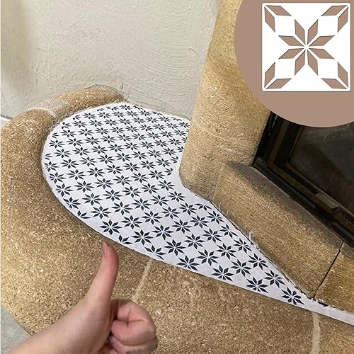 Miniatura 4 de 9 plantillas de azulejos de 6 x 6 pulgadas, plantillas de plástico reutilizables para pintar pisos, paredes, muebles, hormigón, patio, interior y