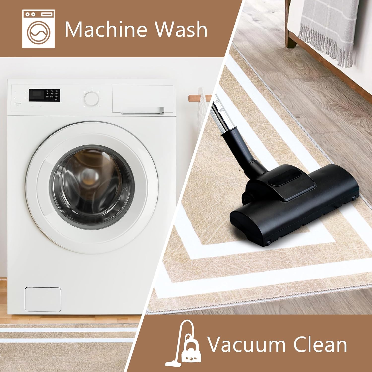 SUSSEXHOME Non Skid Washable Laundry Room Rug Runner - 20 x 59 Inches Heavy Duty 100% Polyester Laundry Mat for Laundry Room, Kitchen, Bathroom, Basement