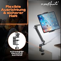 PureMounts Tablet Asztali Tartó 4.7-12.9" 360° Forgatható Silikonpárnás Fekete - Tablet desk mount 3
