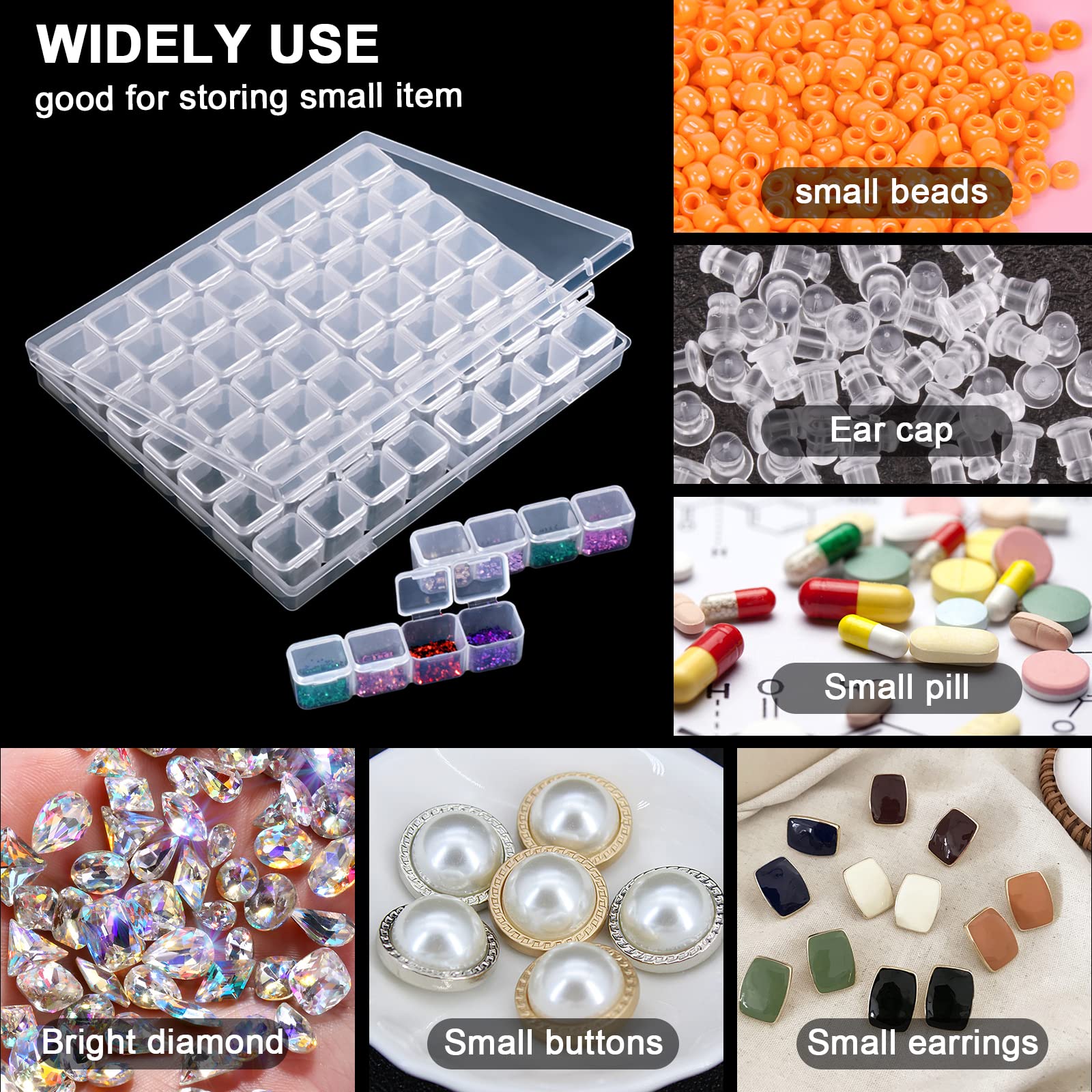 Scatola Portaoggetti In Plastica Con Divisorio Regolabile, Scomparto Rimovibile Per Gioielli, Perline, Orecchini, Contenitore Pesca, Piccoli Accessori - Foto 3