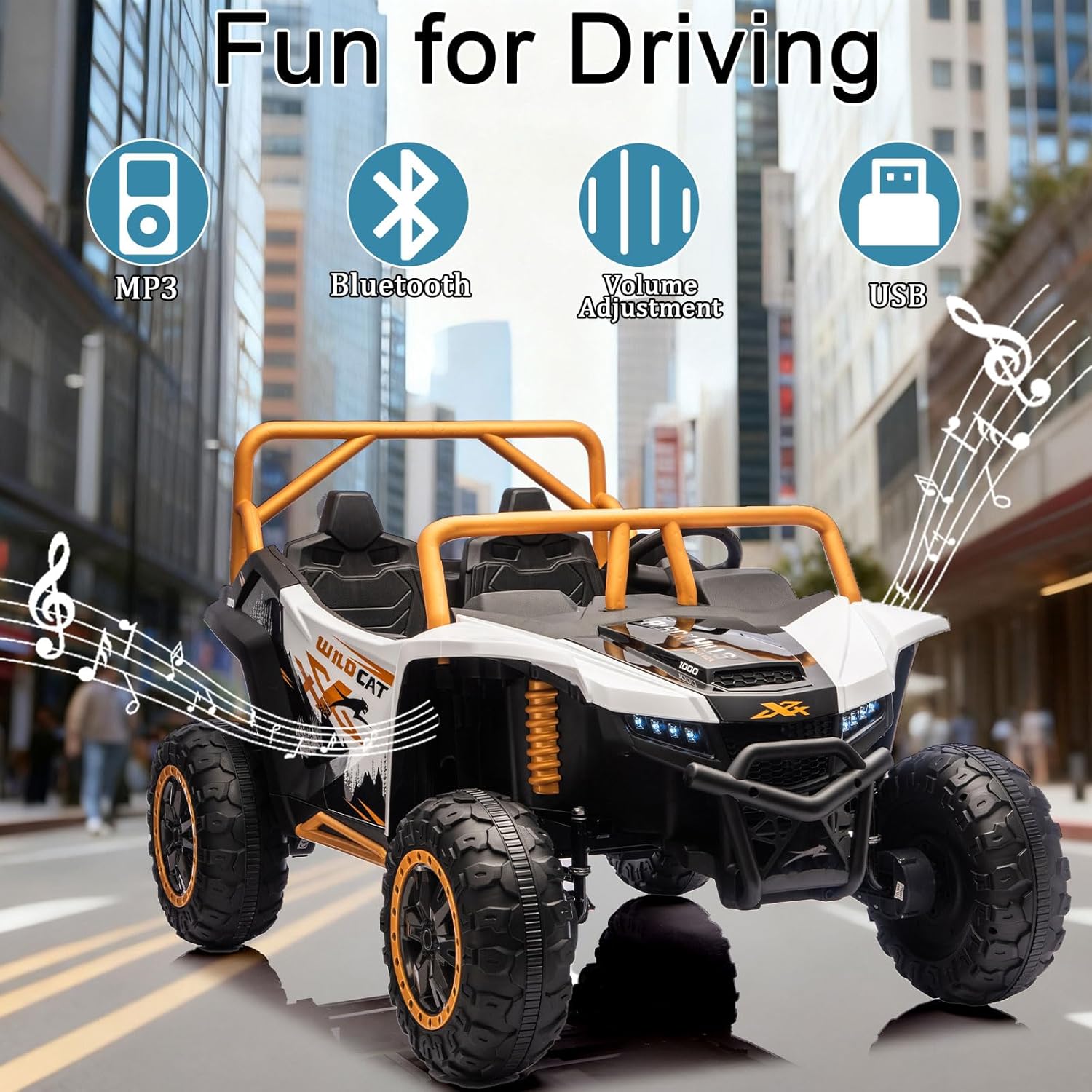 24V 4WD Kids Electric Car XXXL, 2-Seater Licensed Arctic Cat Kids Ride on UTV with Parent Remote Control, Bluetooth Music, LED Lights for Boys & Girls