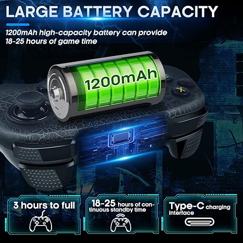 Miniatura 6 de Controlador de interruptor, controlador inalámbrico Pro para Nintendo SwitchSwitch OLEDSwitch Lite, controlador de interruptor inalámbrico LED