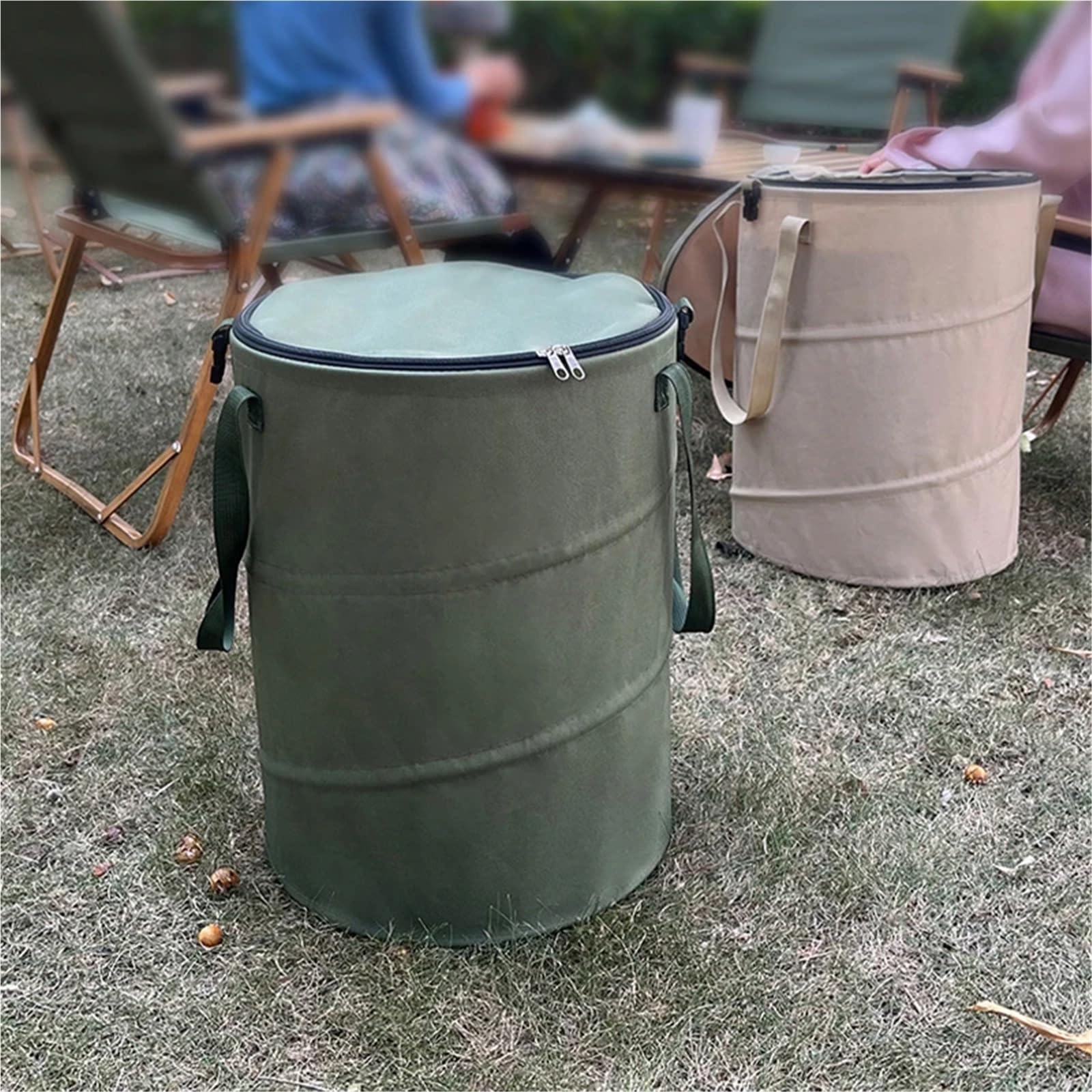 Home Camping Pattumiera Pop-Up Circolare Stoccaggio Secchio Tela Pieghevole Contenitore for il riciclaggio Sacco for immondizia da giardino Per Giardino(Black)