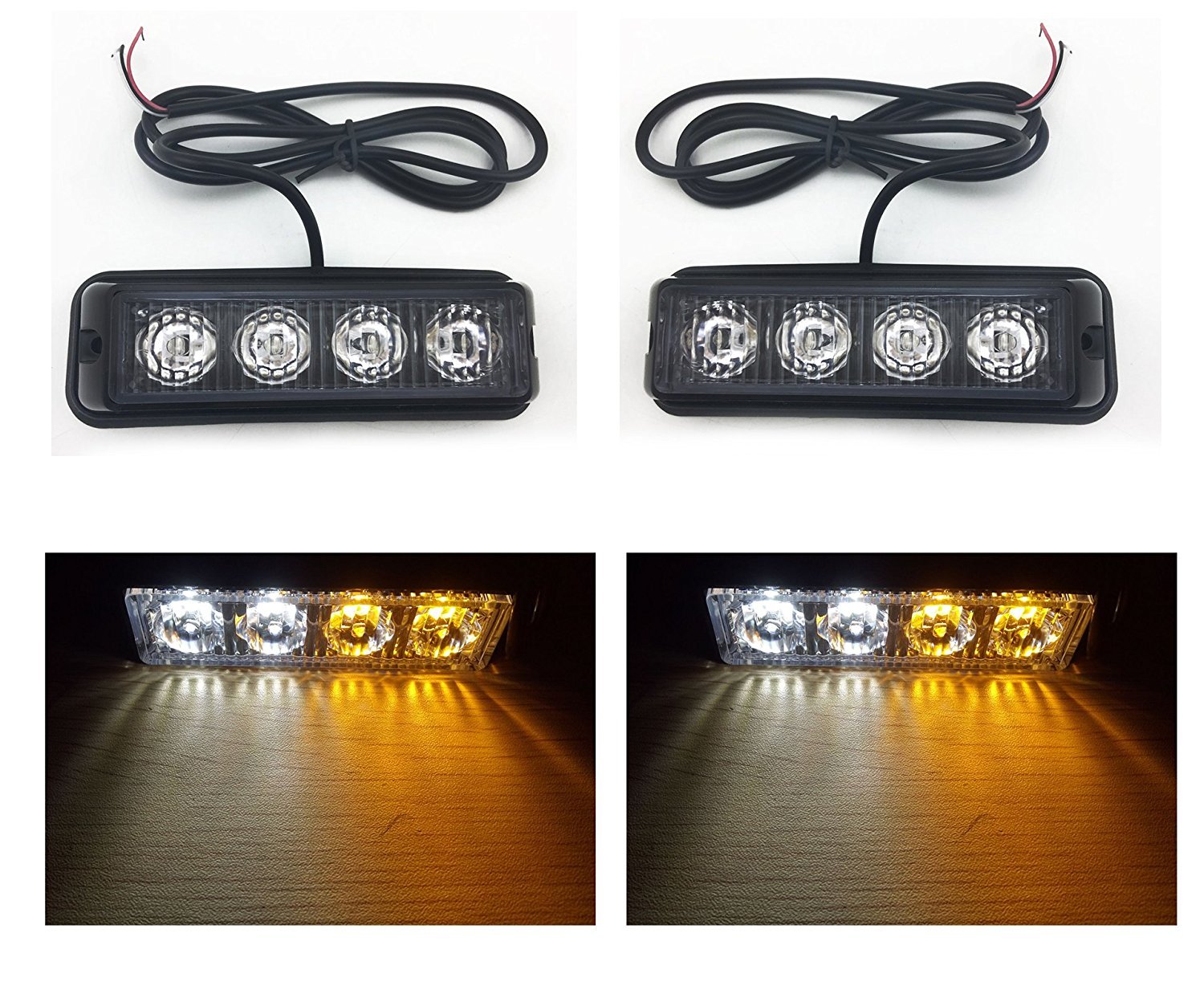 車 ストロボライトシステム 160W電球 Amazon | TASWK 4-LEDバルブ緊急ストロボライト - ヘッドライトと