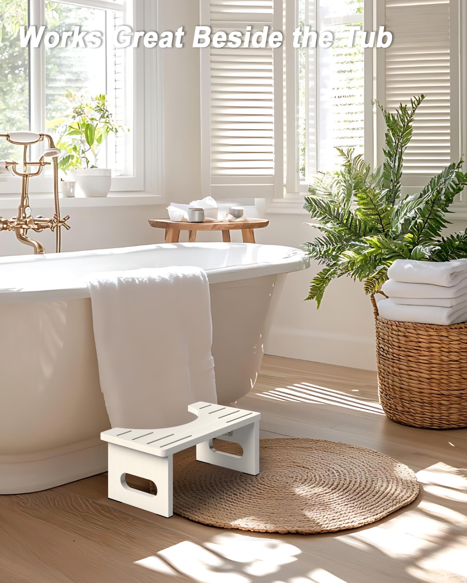 Drewniany taboret toaletowy – taboret toaletowy dla dorosłych – drewniany taboret toaletowy składany – taboret toaletowy Squatty zapewnia prawidłową pozycję siedzącą podczas wypróżniania