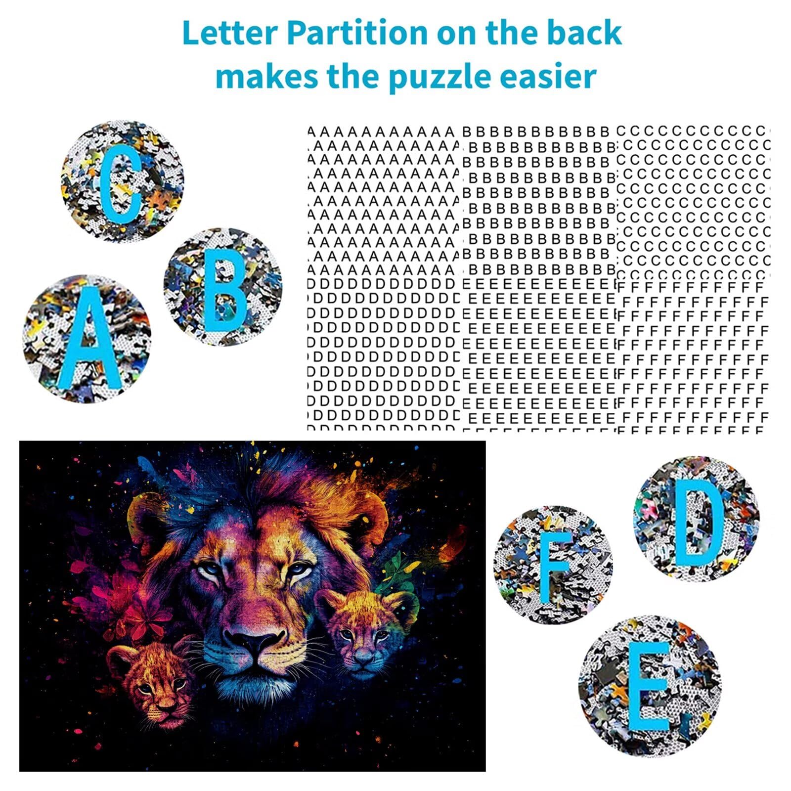 Puzzle 3000 elementów abstrakcyjne puzzle dla dorosłych lew 122 x 81 cm unikalne rzemiosło klasyczne 3D drewniana układanka do rodzinnych gier biznesowych, układanka zrób to sam do dekoracji ścian