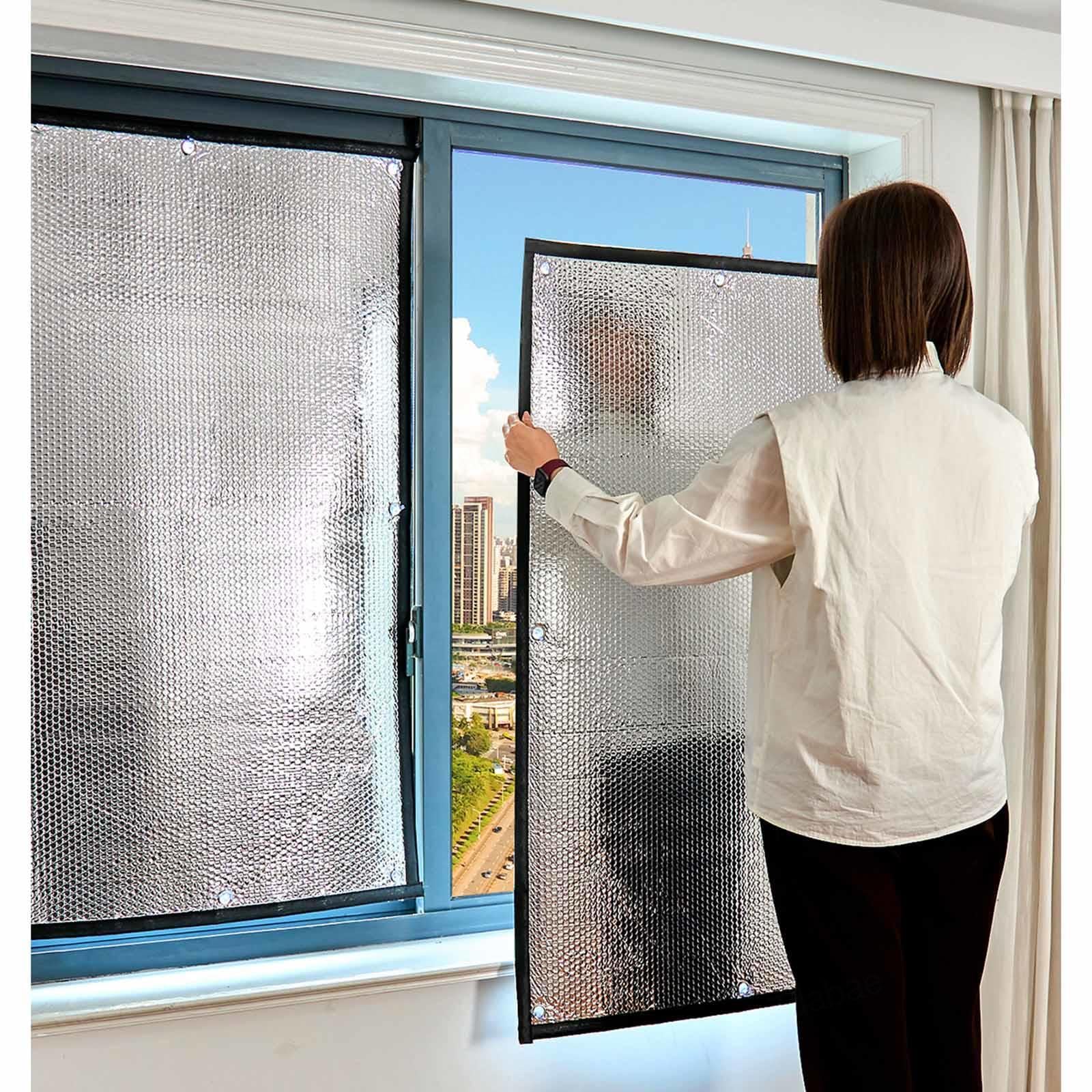 Sonakia Wxh Total Blackout Window Film, 8Mm Aluminum Foil Insulation Foil, Heat Reflective Window Film, Sun Block Window Sticker, Uv Privacy Protection Window Tint Film,-85X100cm/33 * 39In