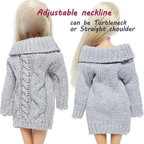Miniatura 3 de BJDBUS Suéter de cuello alto de invierno para accesorios de muñeca de niña de 11.5 pulgadas (crece)