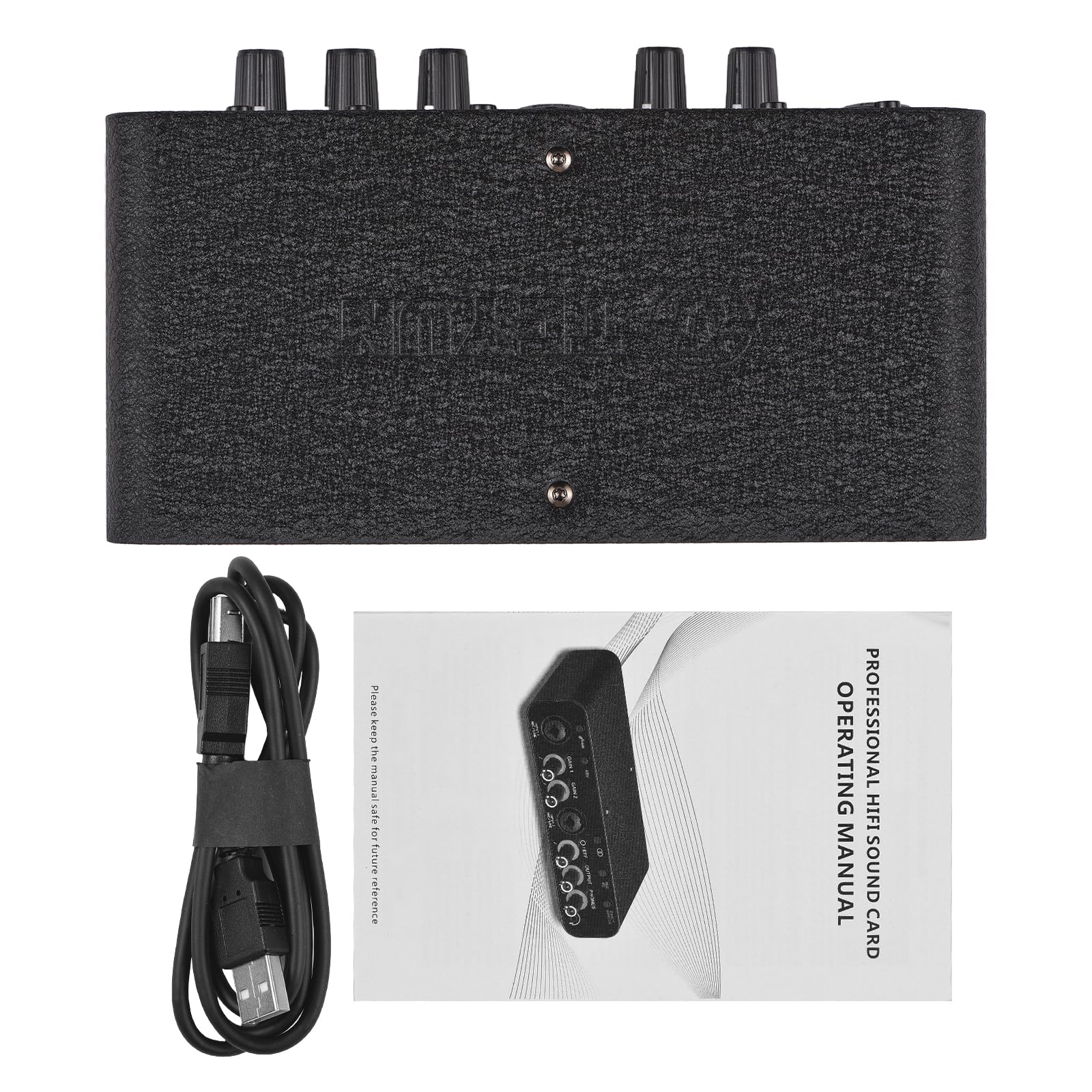 Interfaz de audio USB para grabación Tarjeta de sonido con doble XLR Alimentación de 48 V Efecto de reverberación Plug 384 KHz para transmisión de podcasts Vocalista de karaoke en línea