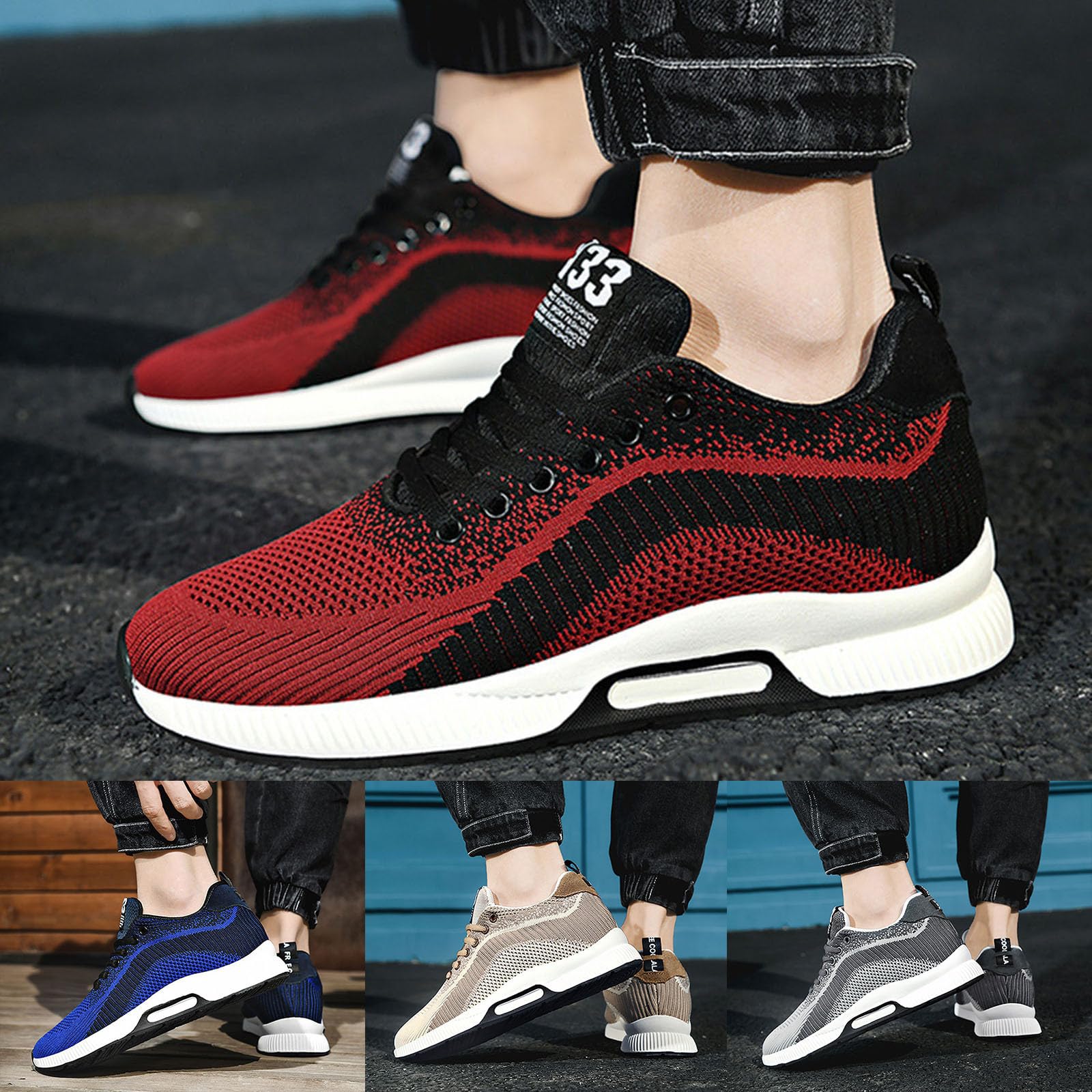 Gym Schuhe Herren, Fitness Sportschuhe Walking Laufschuhe Mesh Turnschuhe Gym Joggingschuhe Leicht Freizeitschuhe Trainingsschuhe Bequeme Atmungsaktiv Tennis Sneaker Schlupfschuhe