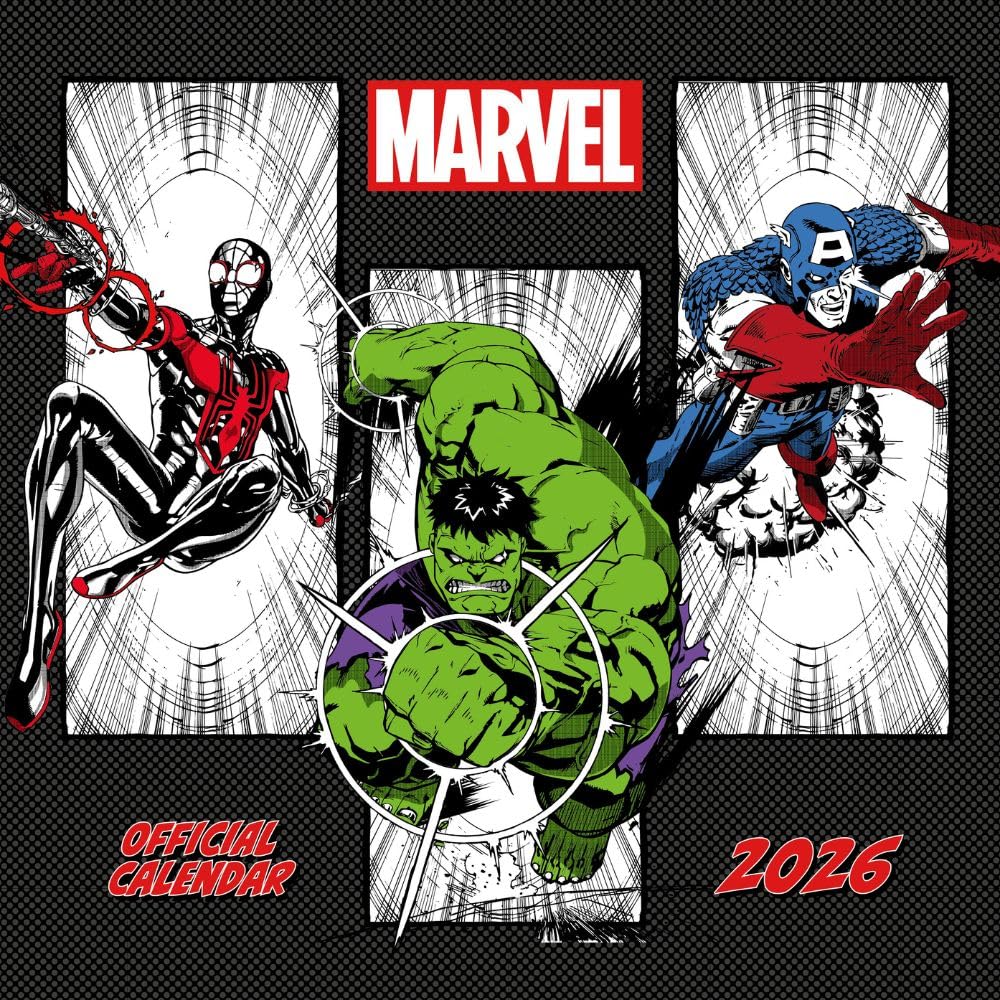 2026 CALENDAR MARVEL COMICS MONTH TO VIEW SQUARE WALL CALENDAR OFFICIAL PRODUCT