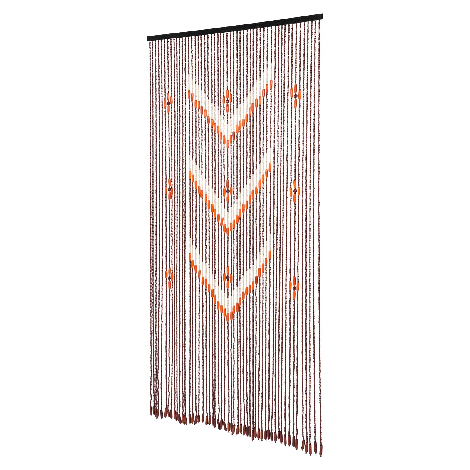 Rideau de perles en bois de bambou 90 x 190 cm, 52 brins - Rideau manuel - Café rétro - Rideau d'ouverture de porte en bambou et bois - Pour portes d'entrée, portes de chambre à coucher et de