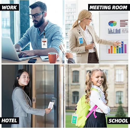 Miniatura 7 de Colarr 1000 soportes para tarjetas de identificación, soporte de plástico grueso transparente para tarjetas de identificación, soporte impermeable