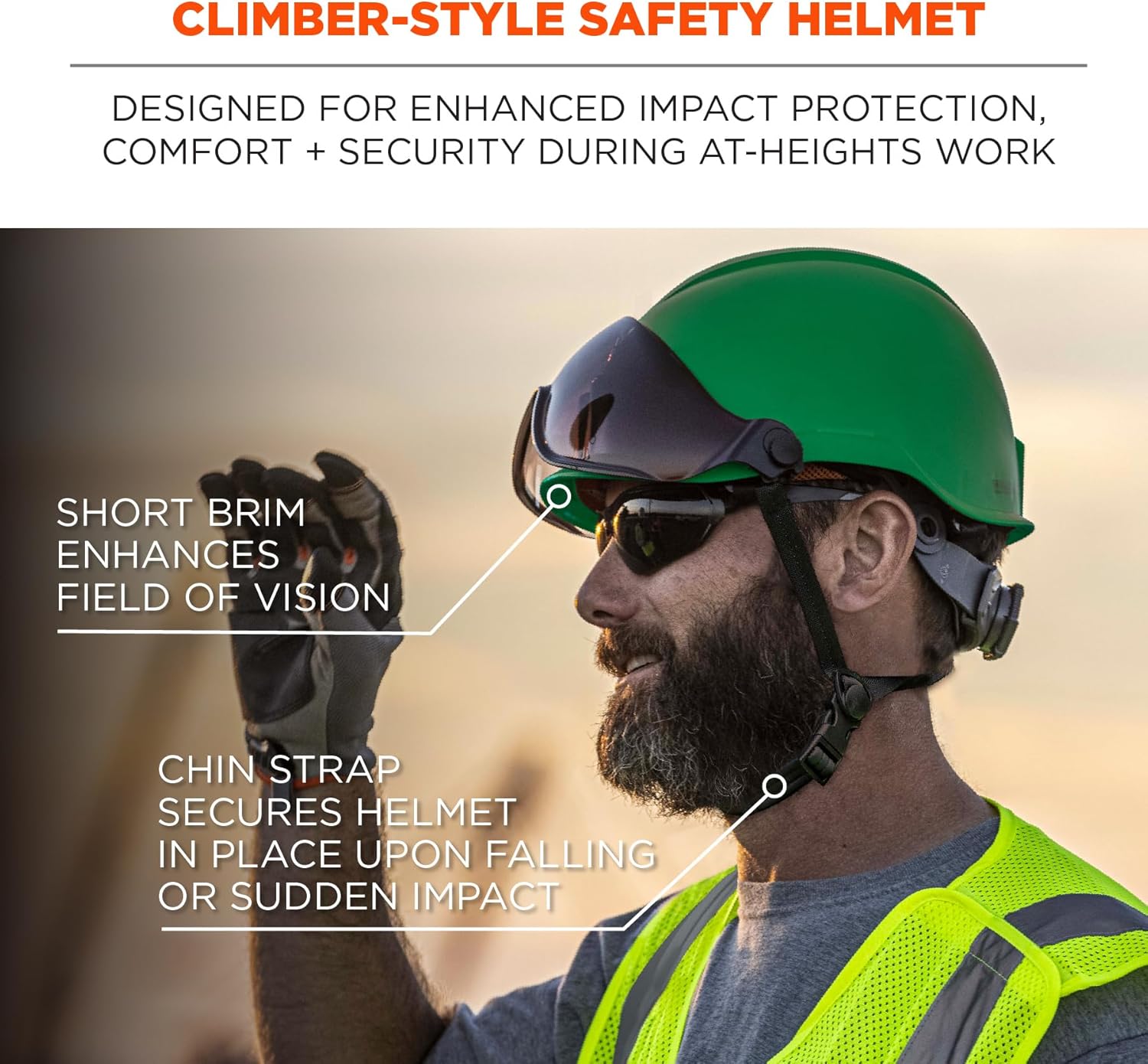 Ergodyne Skullerz 8976LED Type 2 Safety Helmet with LED Light, Class E, Type II Hard Hat