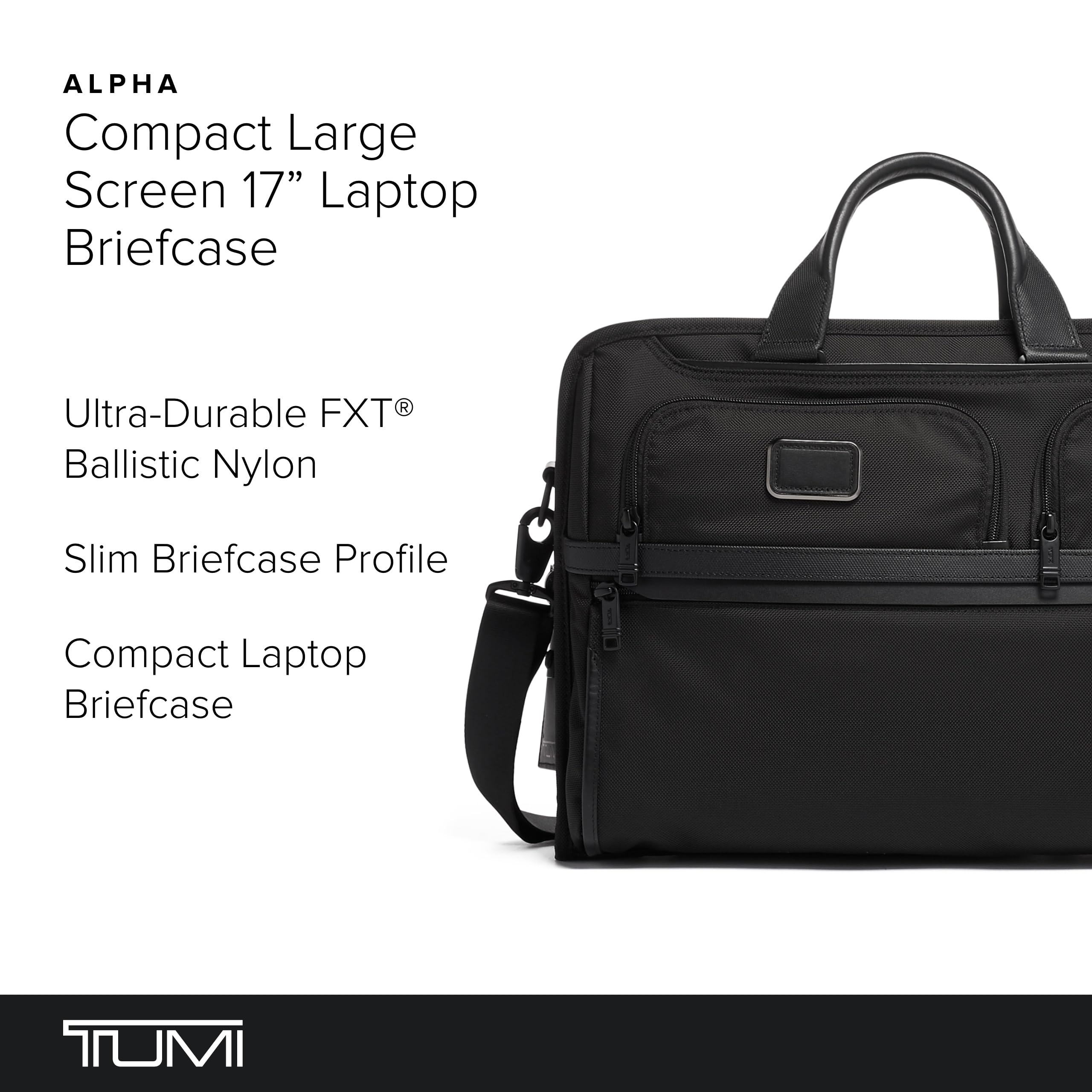 TUMI - Compact Large Screen Laptop Brief Bag - Professional Briefcase - Fits Up to 17