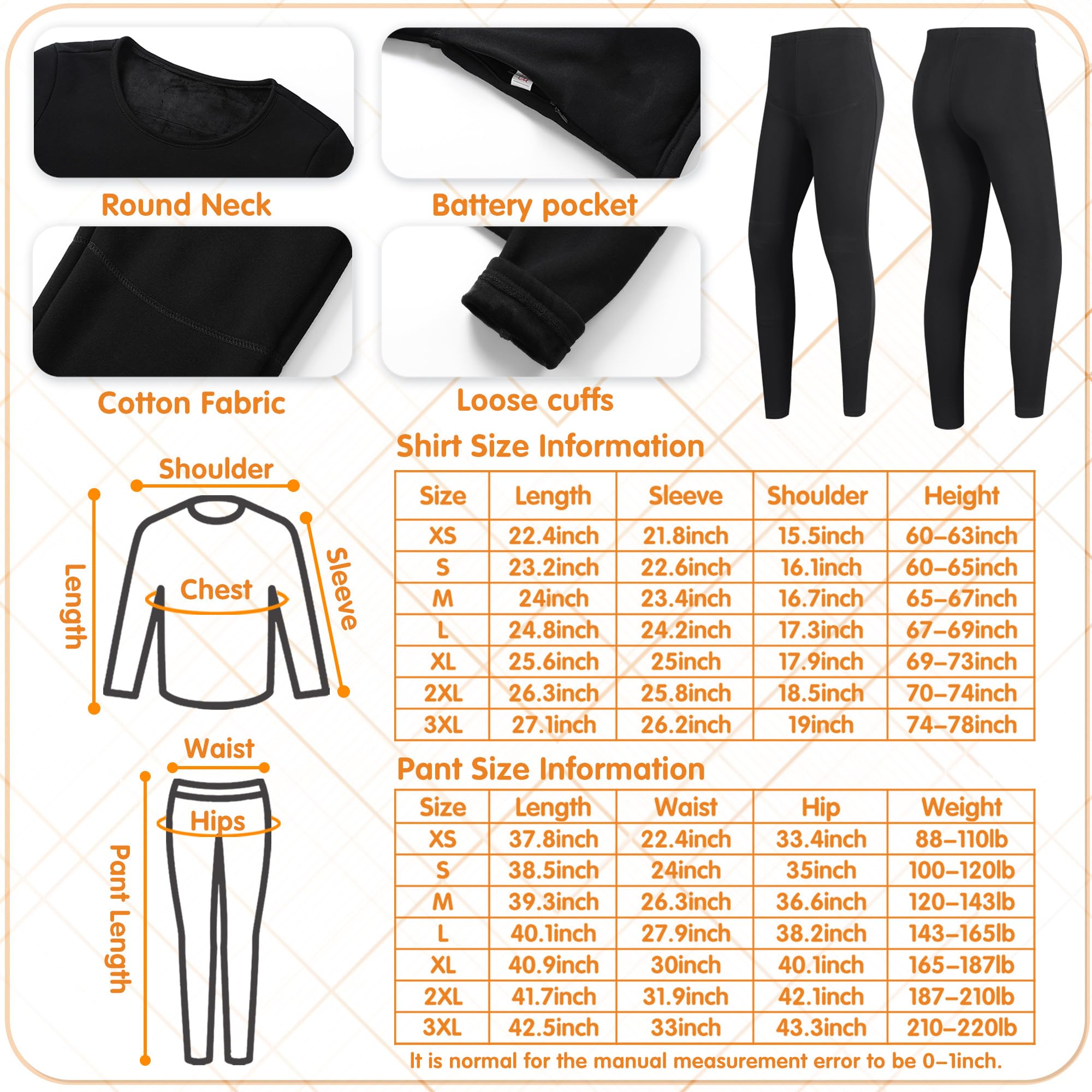 Pantalones térmicos con calefacción, Capa Base térmica con 3 Zonas de Calentamiento y Leggings con Forro Polar eléctrico.