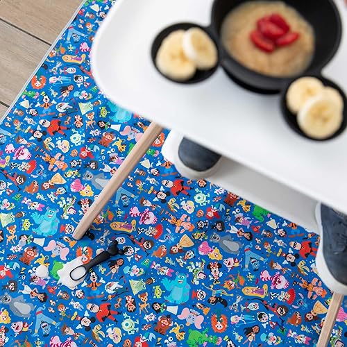 Miniatura 3 de Bumkins Disney - Tapete de salpicaduras para bebés debajo de la silla alta, tapete para bebés y niños pequeños que comen desorden, tela reutilizable