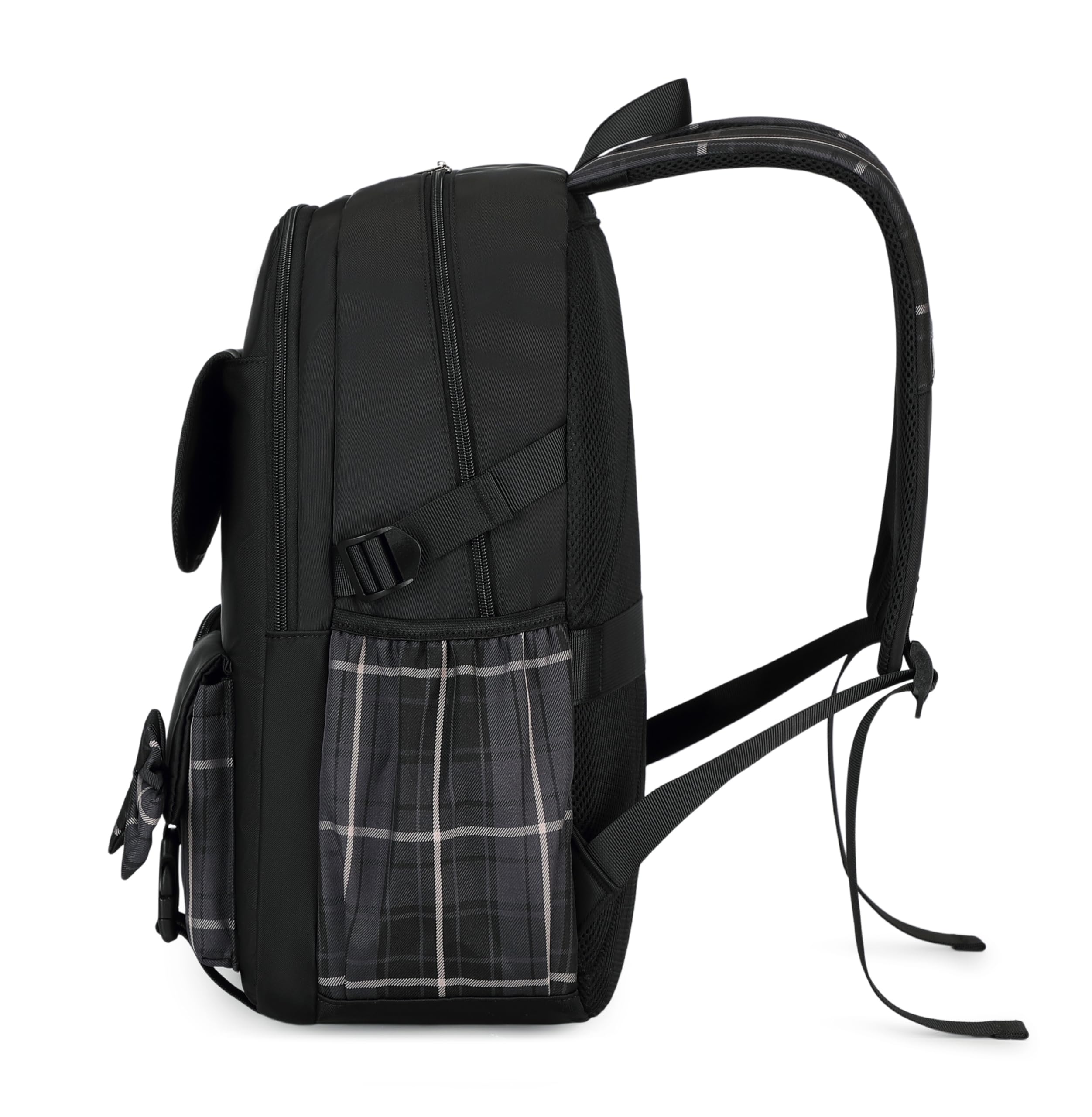 Schulrucksack, College-Rucksack für Mädchen, Teenager-Mädchen, Schultasche, Freizeit-Rucksack Schwarz