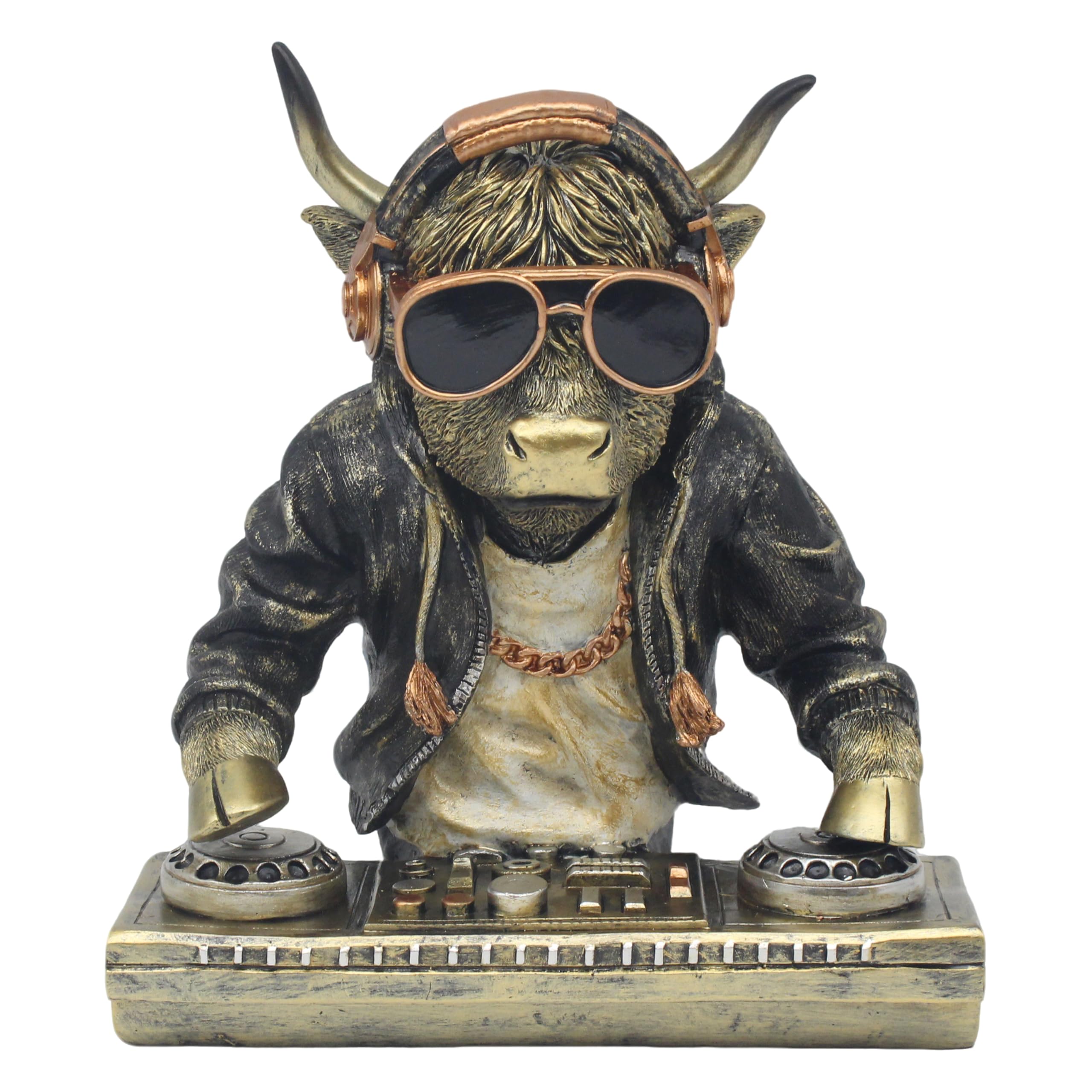 Lesser & Pavey Polyresin Highland Cow Dj for Gift and Decoration