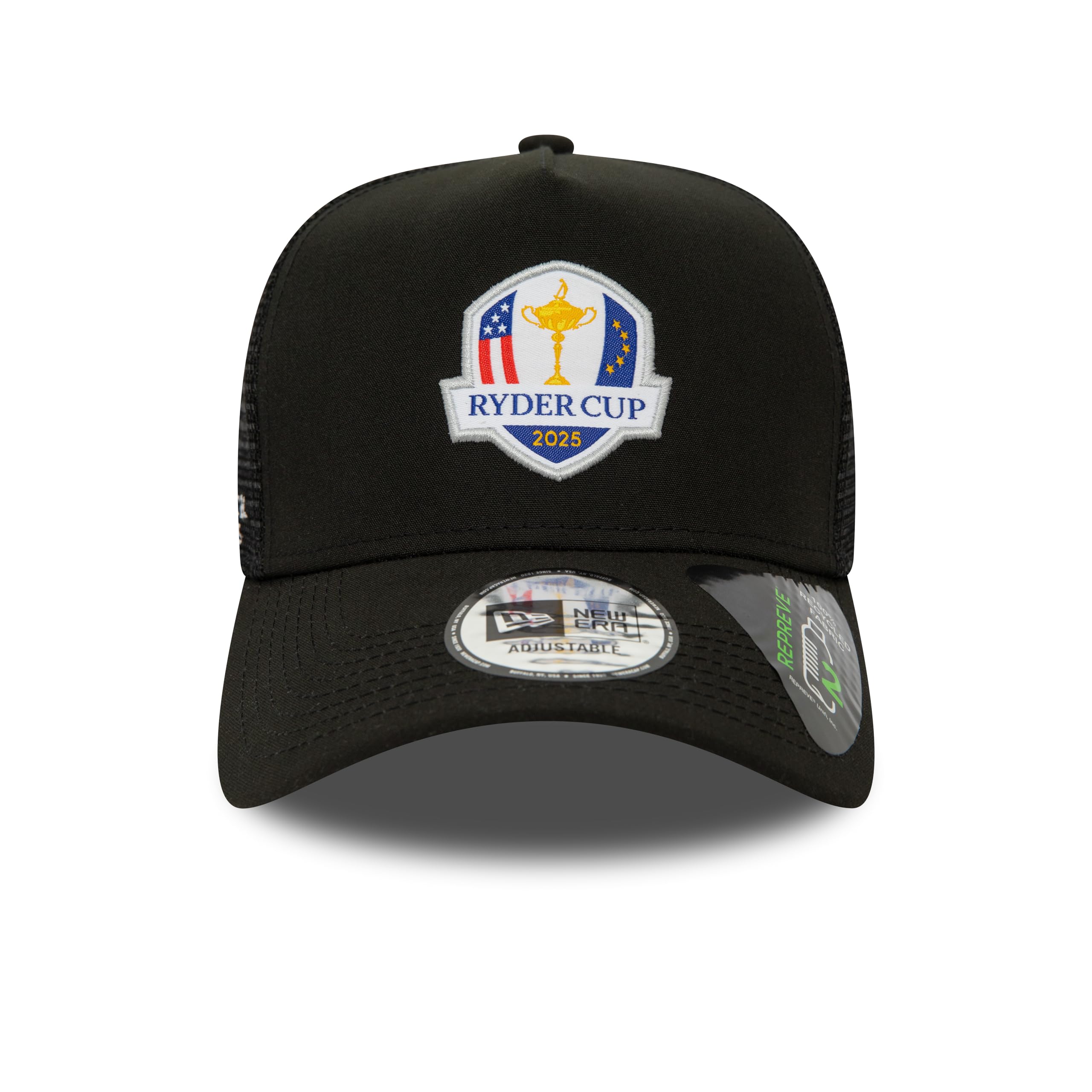 New Era Męska czapka baseballowa 9Forty Trucker Repreve Ryder Cup Golf czarna, Czarny, Rozmiar uniwersalny