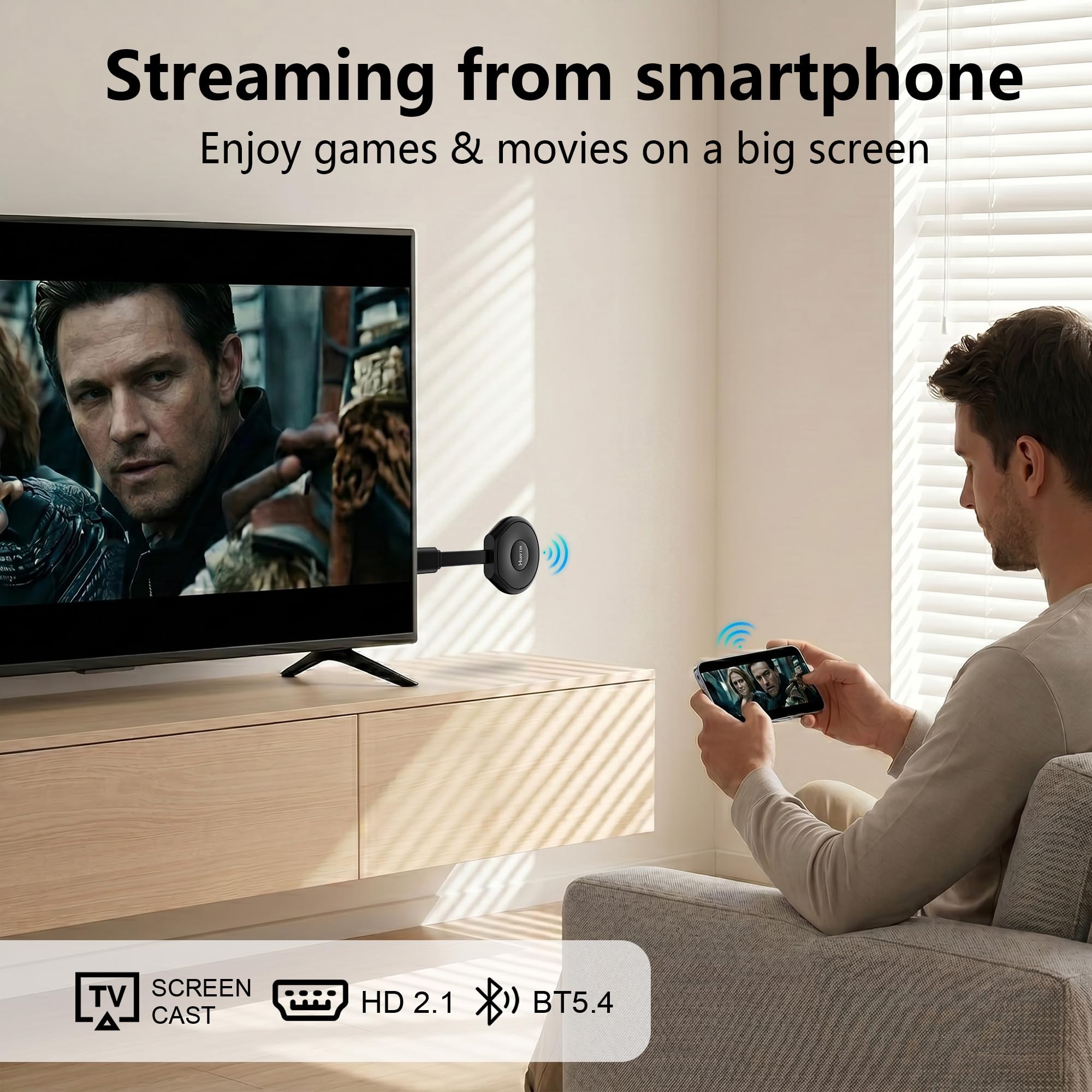 Android 14 TV Stick, RK3539 Quad Core 4GB RAM 32GB ROM, 4K WiFi 6 USB3.0 | 64bit Cortex-A53 Chipset, Smart TV Stick Support 2.4G /5G Dual-band Wi-Fi BT 5.4, Ethernet 10/100M Streaming Stick TV