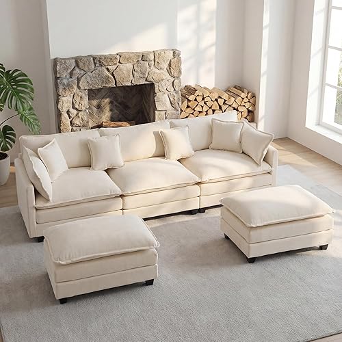 Miniatura 23 de Sofá seccional, cómodo sofá modular de nube, sofá modular de asiento profundo, sofá moderno en la nube, sofás modulares para sala de estar,