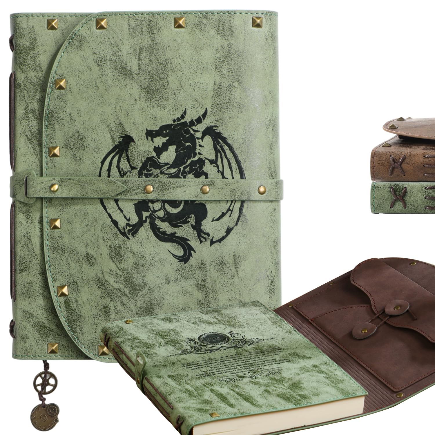 DND Notebook Journal for Men and Women, 288 Page Hardcover pu Leather Journal, Dragon A5 Notebook for RPG and DM Character Notebook for DND Gift or Accessory, Handbook or Grimoire.