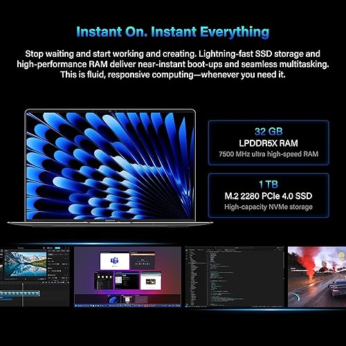 Miniatura 7 de GEEKOM GeekBook X14 Pro Laptop, 2.2lbs Ultra Thin 14" 2.8K OLED Laptop Computer, Ultra 5 125H, 32GB LPDDR5x 7500MHz RAM 1TB SSD, Up to 16 Hour, 2X