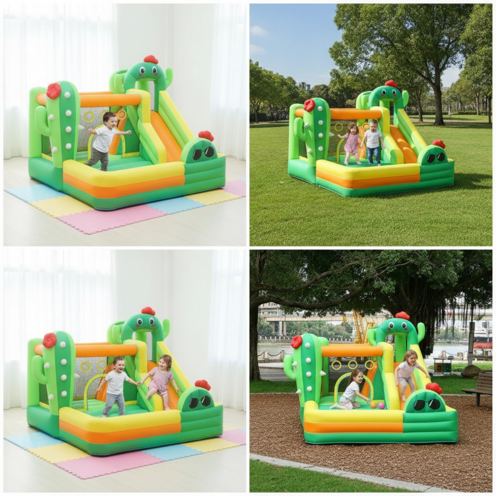 predolo Castillo Inflable con Tobogán Infantil Casa Salto con Tobogán Seguro Centro Juegos Inflable para Jardín