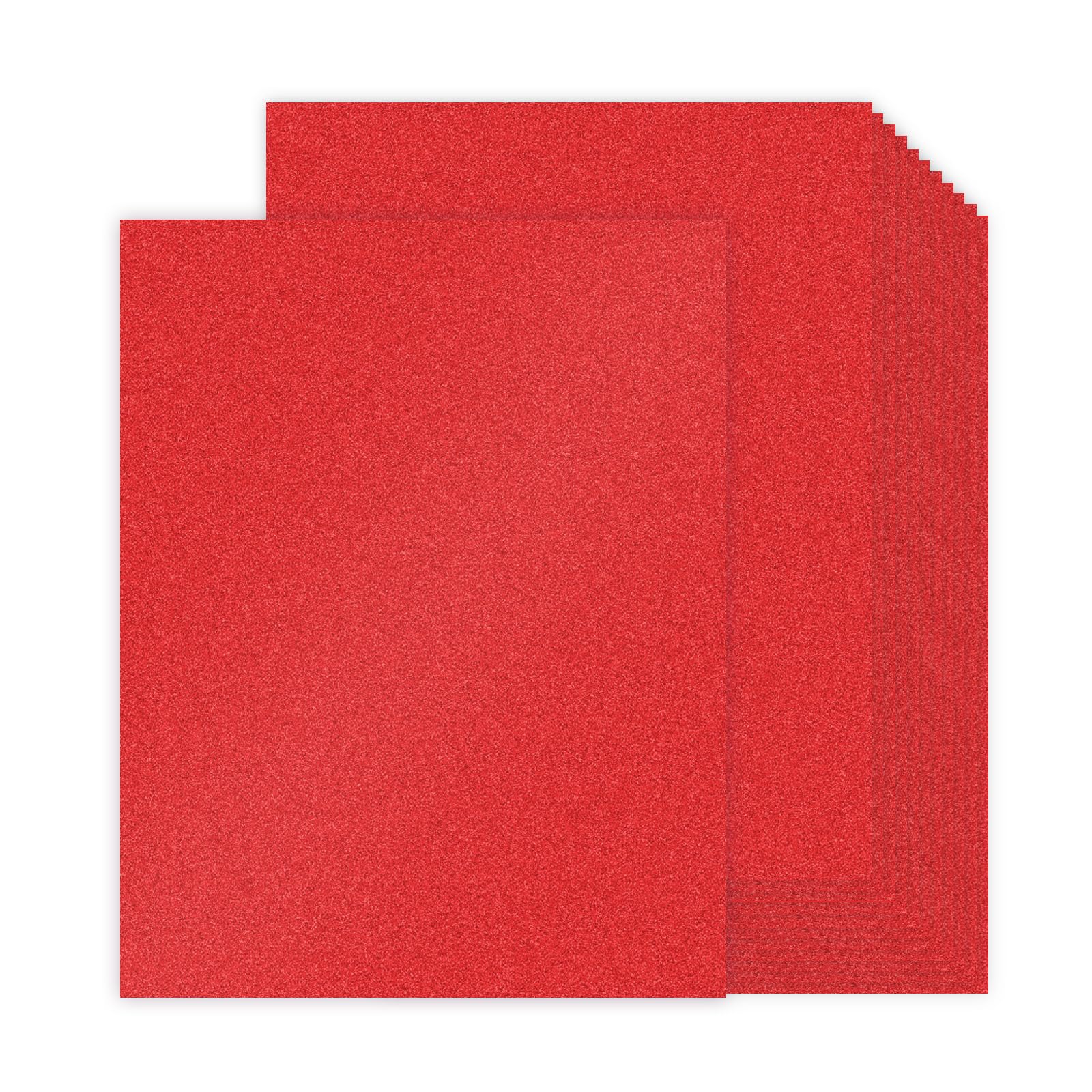 30 Sheets Red Glitter Cardstock 8.5 x 11 Inch, 92lb Heavyweight, No Shed