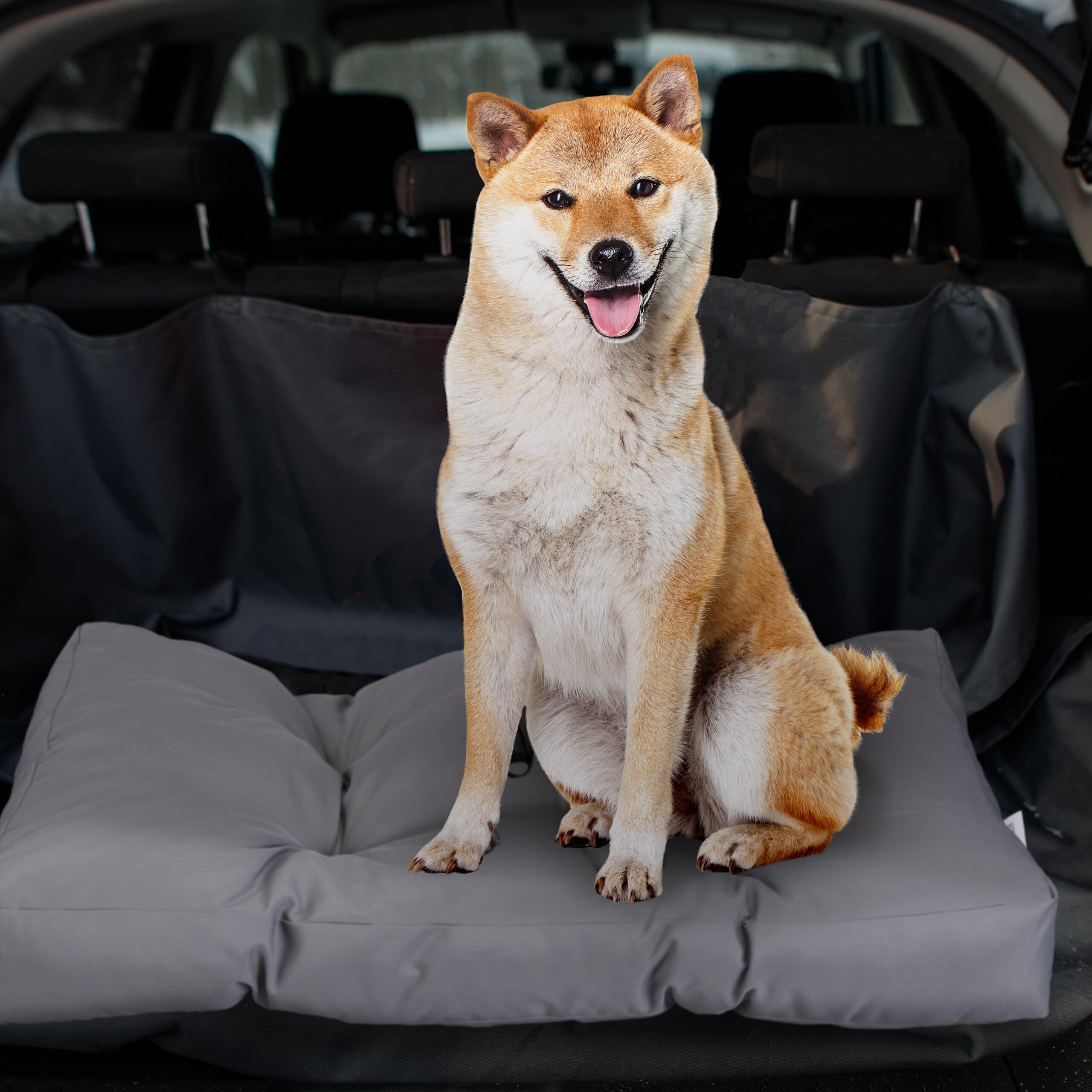 Relaxdays Cuscino per Cani, 110 x 90 cm, Lettino Morbido, Divanetto Dog Beds, Divanetto Lavabile in Poliestere, Grigio