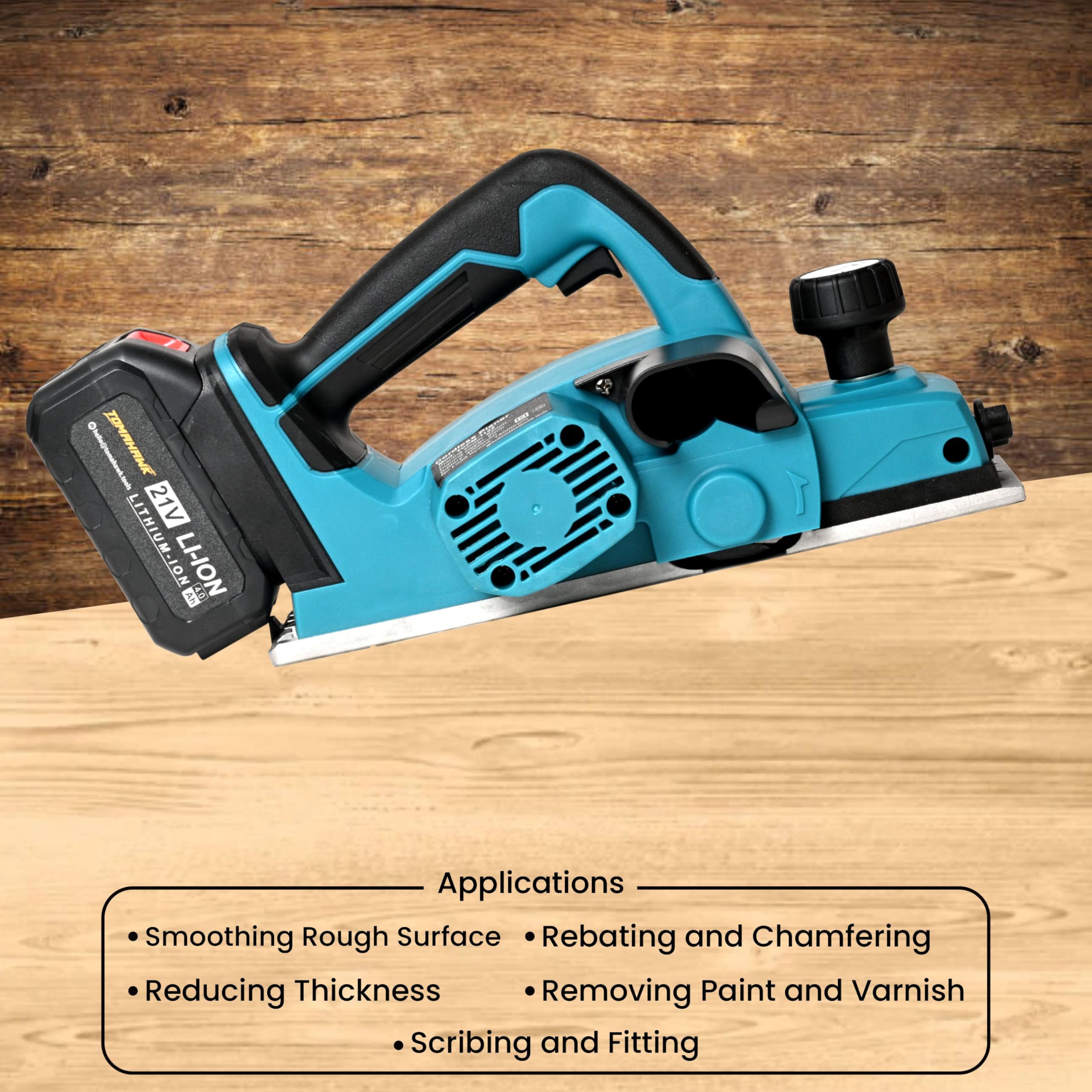 Tomahawk Cordless Planer Machine TCPM-1122 - Brushless Motor, 20V Battery Powered, Lightweight and Ergonomic Design, 82mm Planning Width | Hardware Planer for Home, Workshop & Professional Use 2