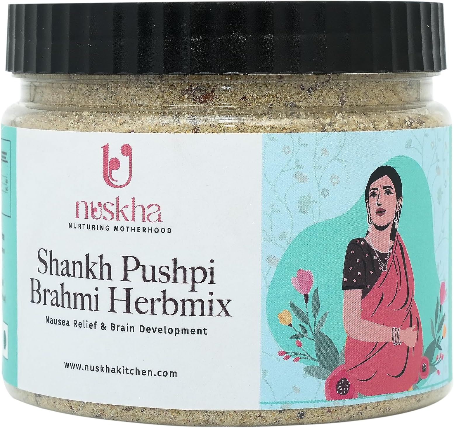 Nuskha Kitchen Shankpushpi Brahmi Herbmix | Brain Booster Supplement for Women | Helps Improve Cognition, Focus, Concentration, and Memory; Reduces Stress & Anxiety | no artificial Ingredients | Brahmi Shankhpushpi Powder | 400 Gms