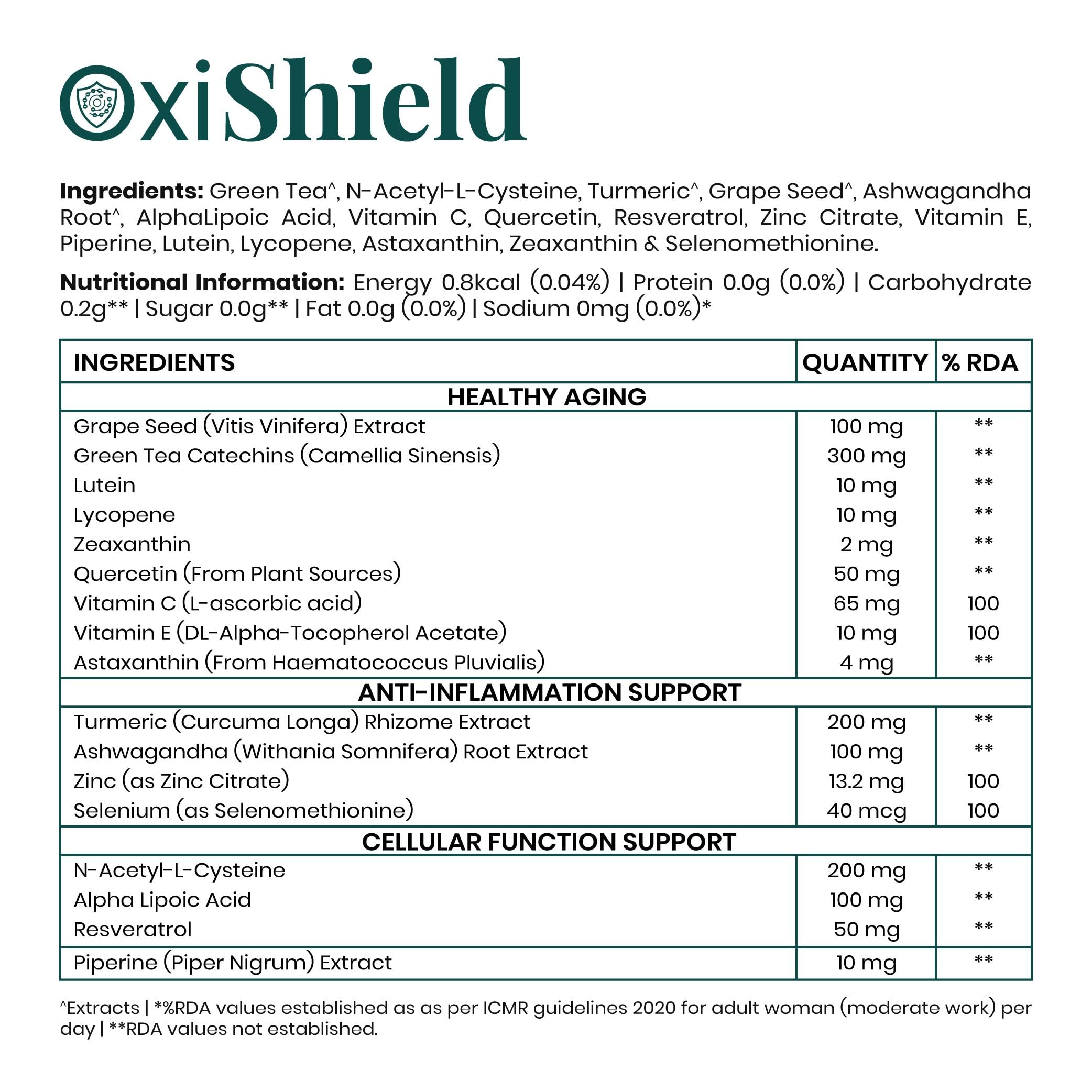 Purezen OxiShield | Powerful Multi-Antioxidant Supplement with Astaxanthin, Zeaxanthin, Lycopene, Turmeric & Alpha Lipoic Acid for Cellular Health & Healthy Aging | 60 Capsules — Amazon image 4