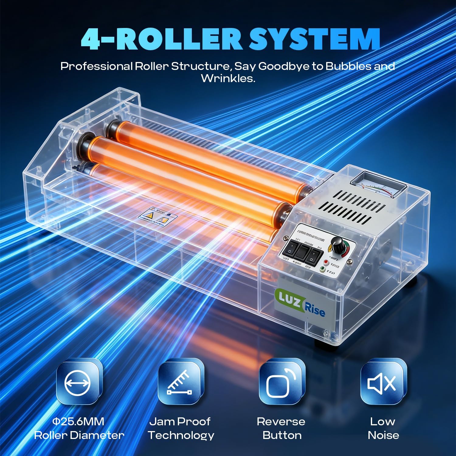 13-Inch Thermal Laminator Machine, 3-10 Mil, 4-Roller Professional Laminator, A3 Cold & Hot Laminating Machine & Foil Applicator with Temp Display MAX 320℉ for Office/School/Business (HD320)