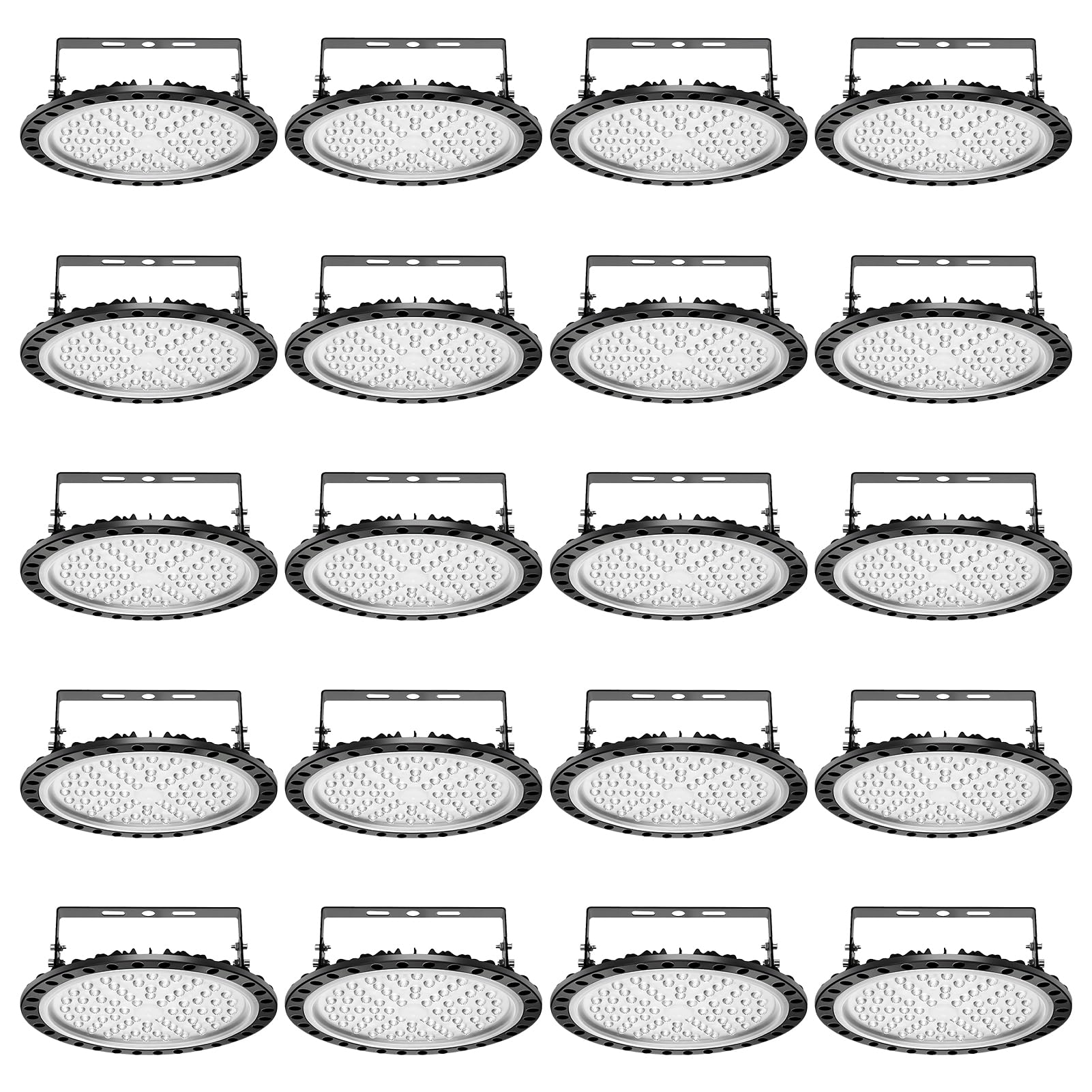 Viugreum High Bay LED Shop Lights, 300W UFO LED High Bay Light 30,000LM 120V LED High Bay Lights 5000K Daylight, Alternative to 1300W MH/HPS for Garage Workshop Barn Factory Warehouse - 20 Pack
