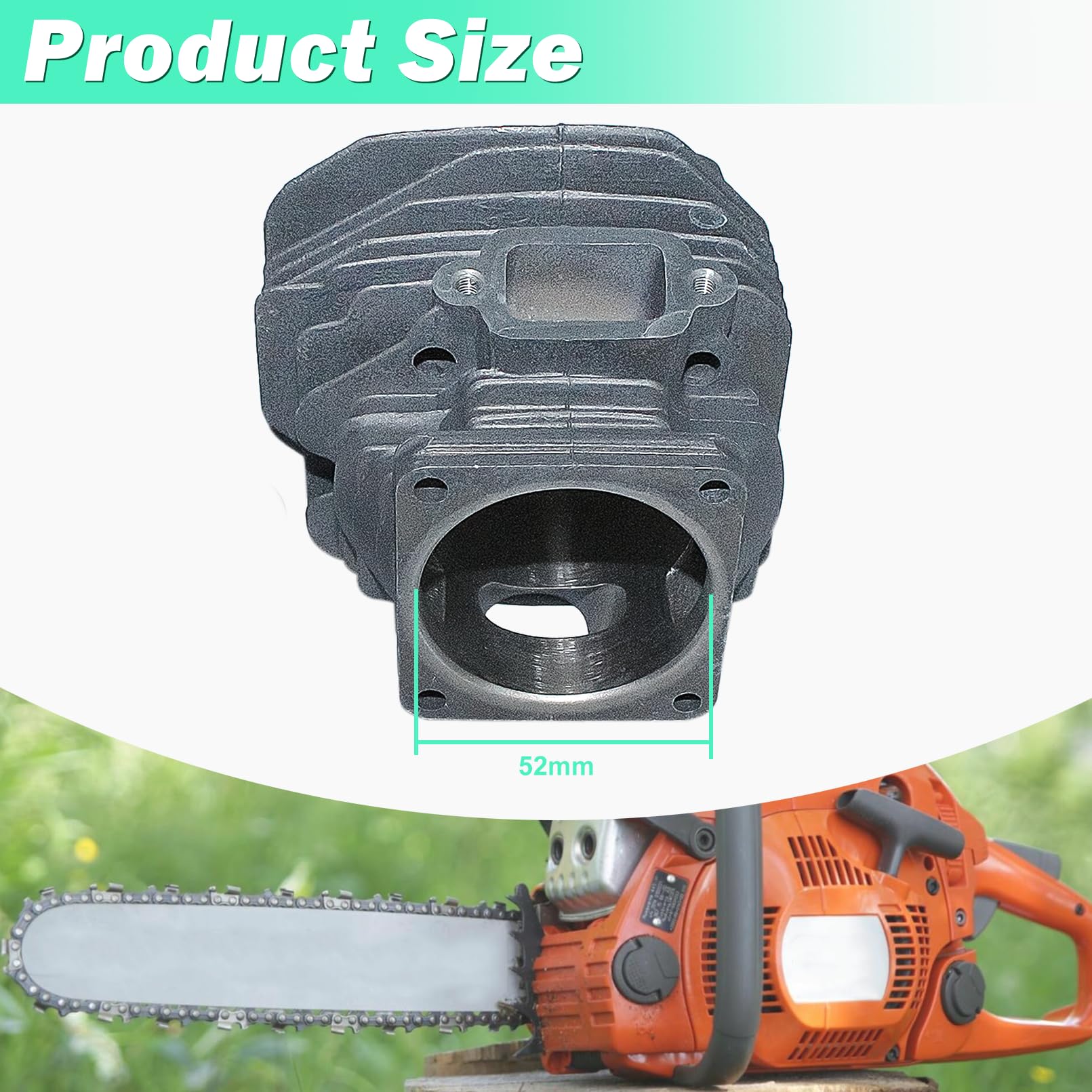 Adefol Kit de pistón de cilindro de 50 mm para Stihl 044 MS440 MS 440 motosierra, Cilindro con bujía y filtro de combustible, Repuesto 1128-020-1201, 1128-020-1227