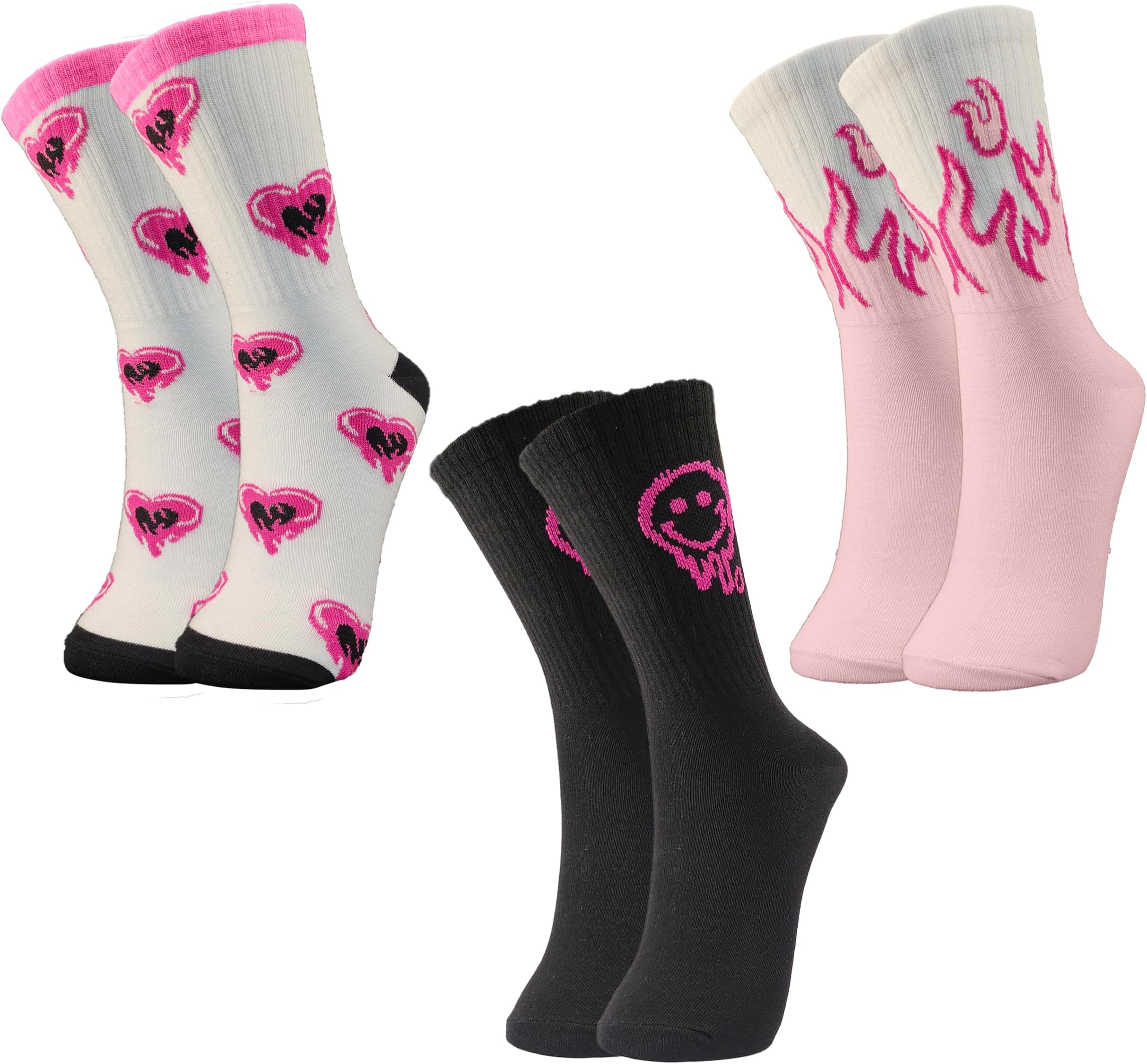 Women's Calf Length Designer Knitted Multicolor, Multi-Purpose Socks | Socks for Women (Pack of 3)