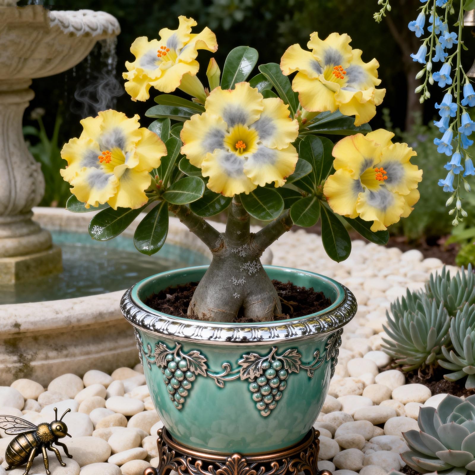 Perennial/Rare Desert Rose Plant Bulbs for Planting Now UK/Adenium/Excellent Display/Low Maintenance/Grow Fast-5bulbs-C